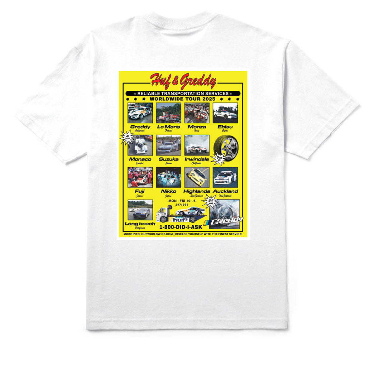 HUF x Greddy Tour T-Shirt - White image 2