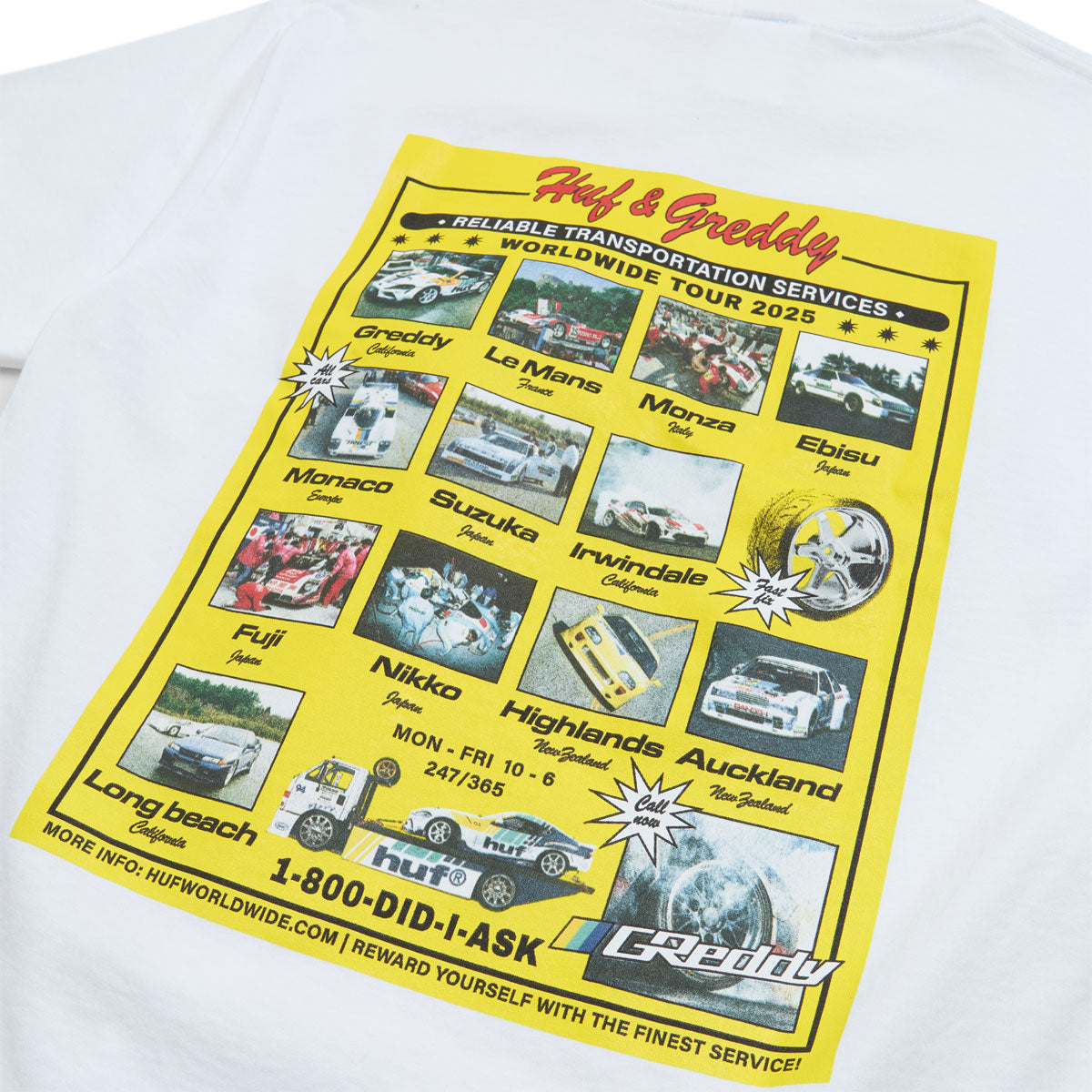 HUF x Greddy Tour T-Shirt - White image 3