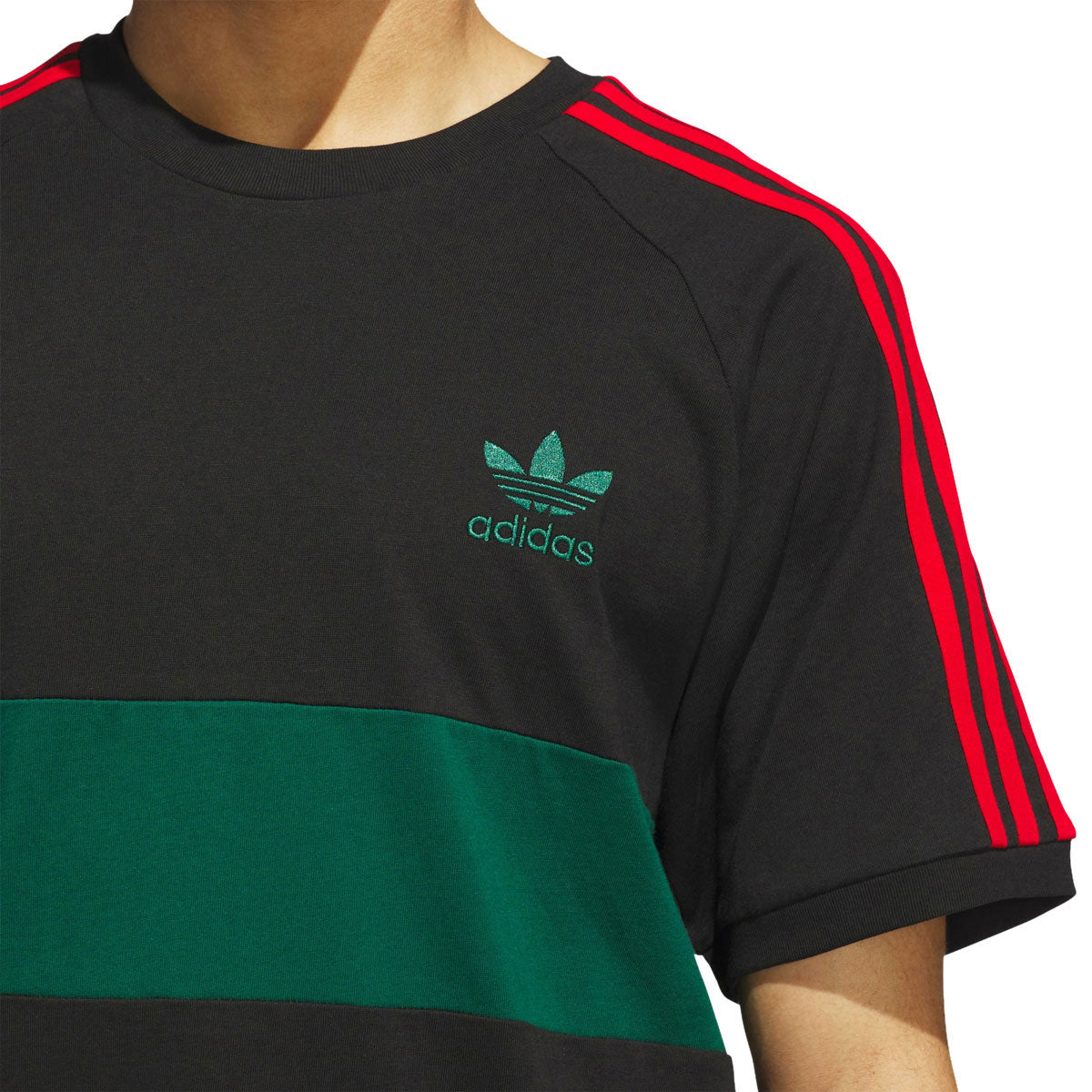 Adidas 3s Panel T-Shirt - Black/Core Green image 3