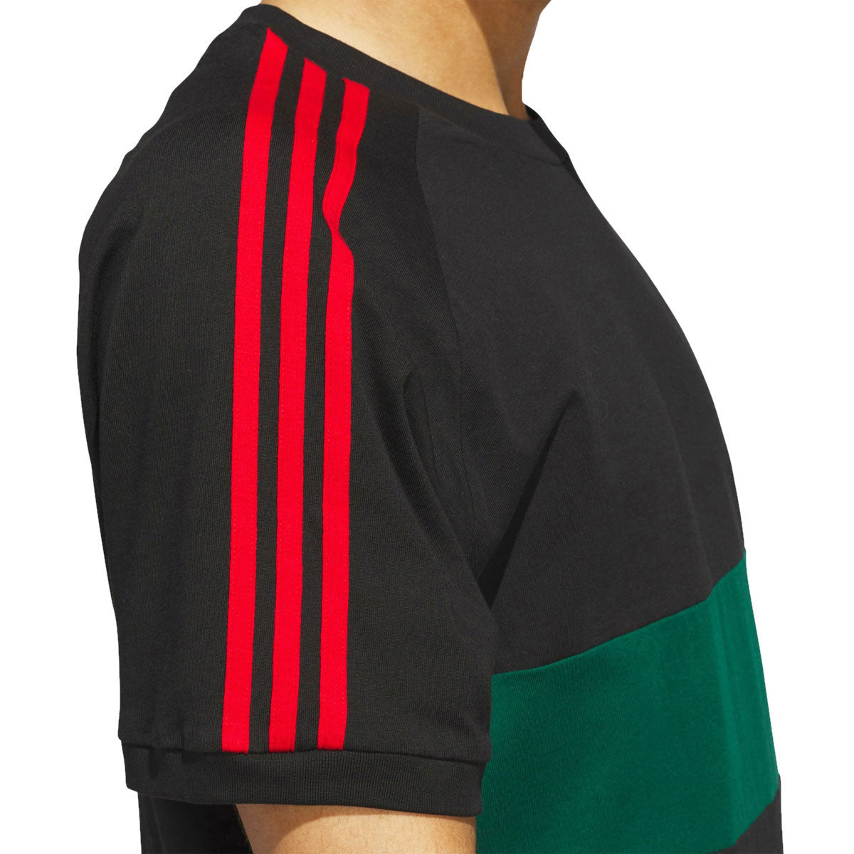 Adidas 3s Panel T-Shirt - Black/Core Green image 4