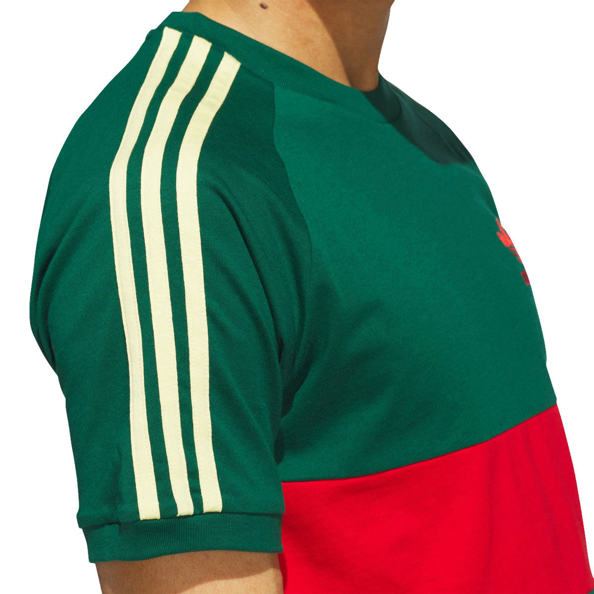 Adidas 3s Panel T-Shirt - Core Green/Better Scarlet image 4