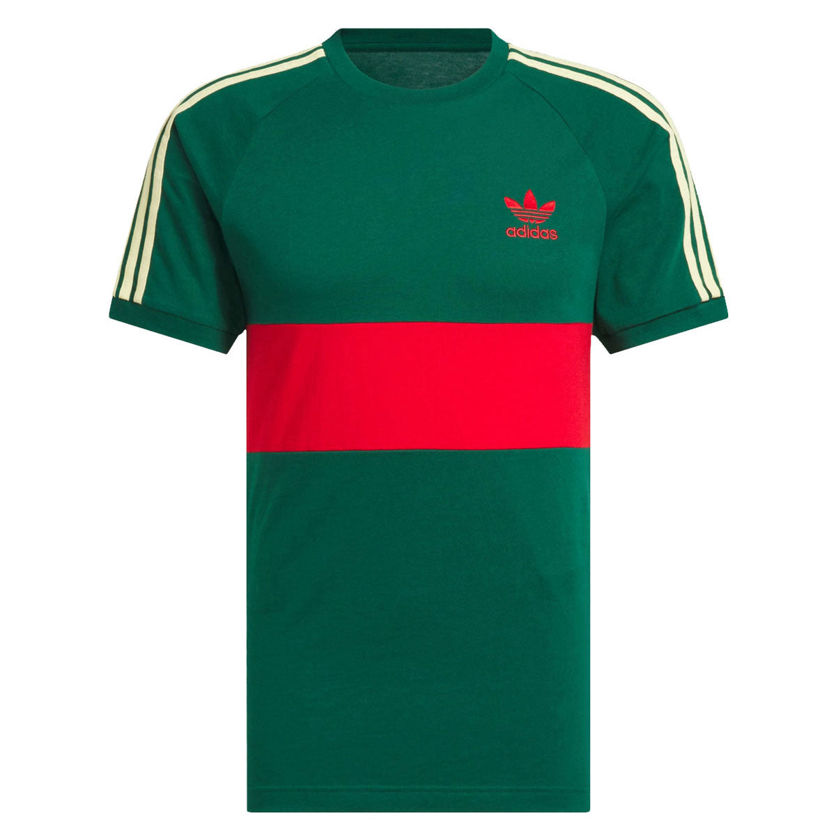Adidas 3s Panel T-Shirt - Core Green/Better Scarlet image 5