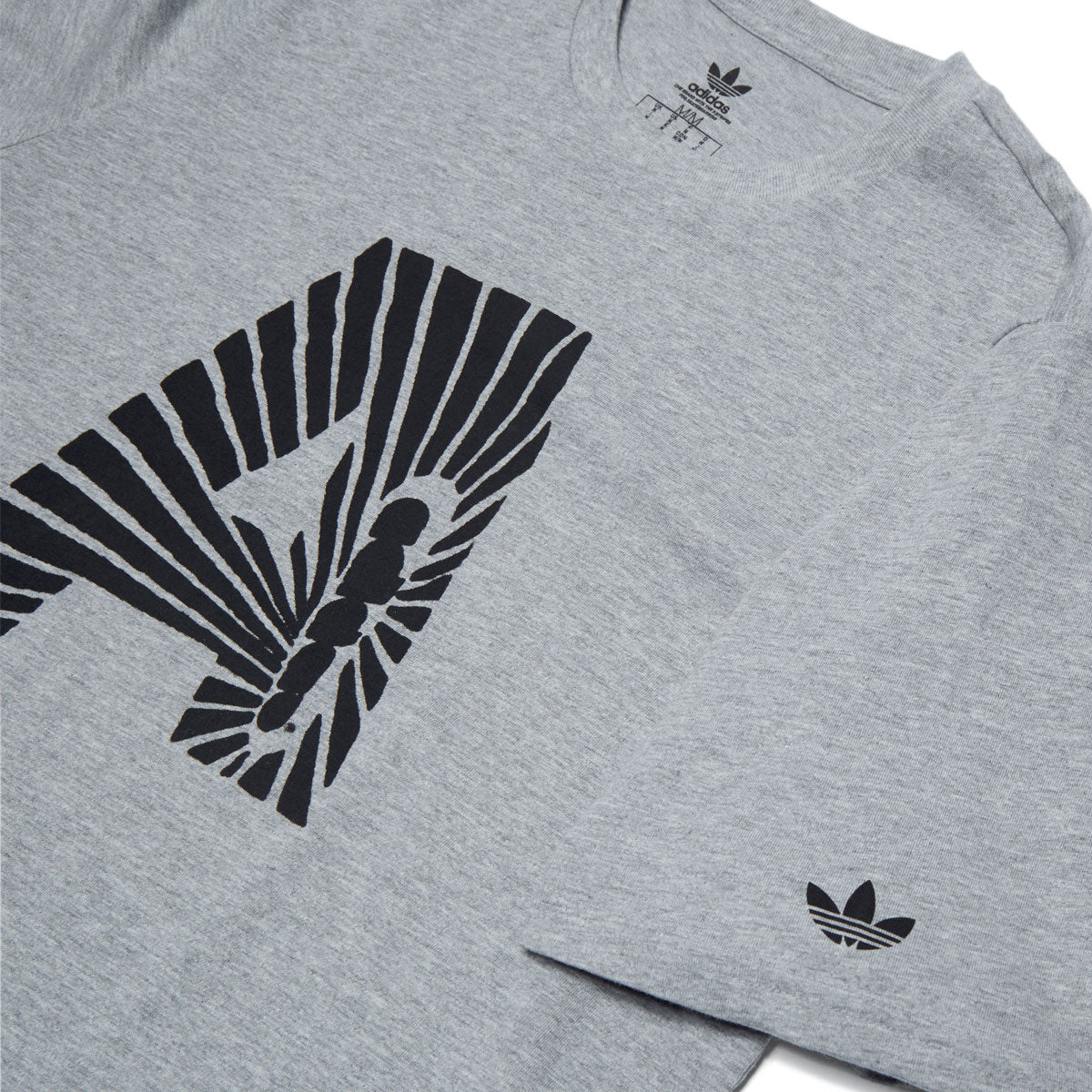 Adidas Adi A Skate T-Shirt - Medium Grey Heather/Black image 2