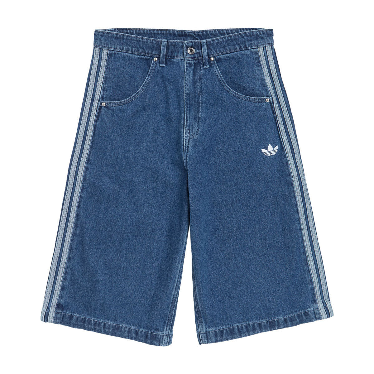 Adidas Denim Firebird Shorts - Medium Blue image 1
