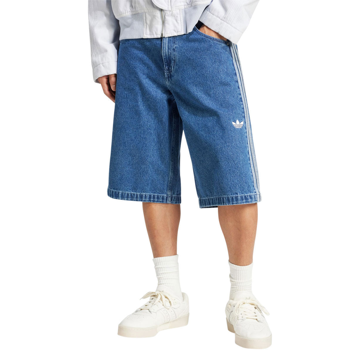 Adidas Denim Firebird Shorts - Medium Blue image 2