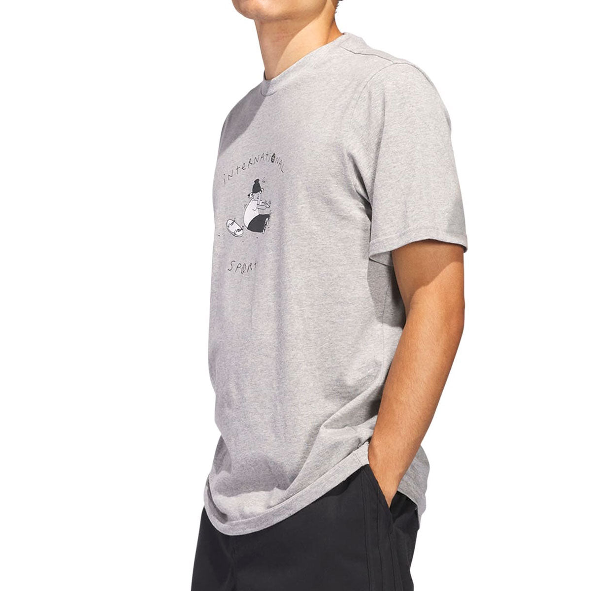 Adidas HJ Stretch T-Shirt - Medium Grey Heather image 2