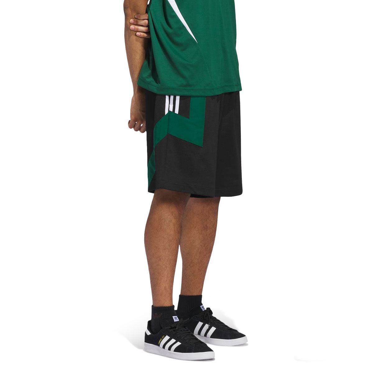 Adidas Football Shorts - Black/Dark Green/White image 3
