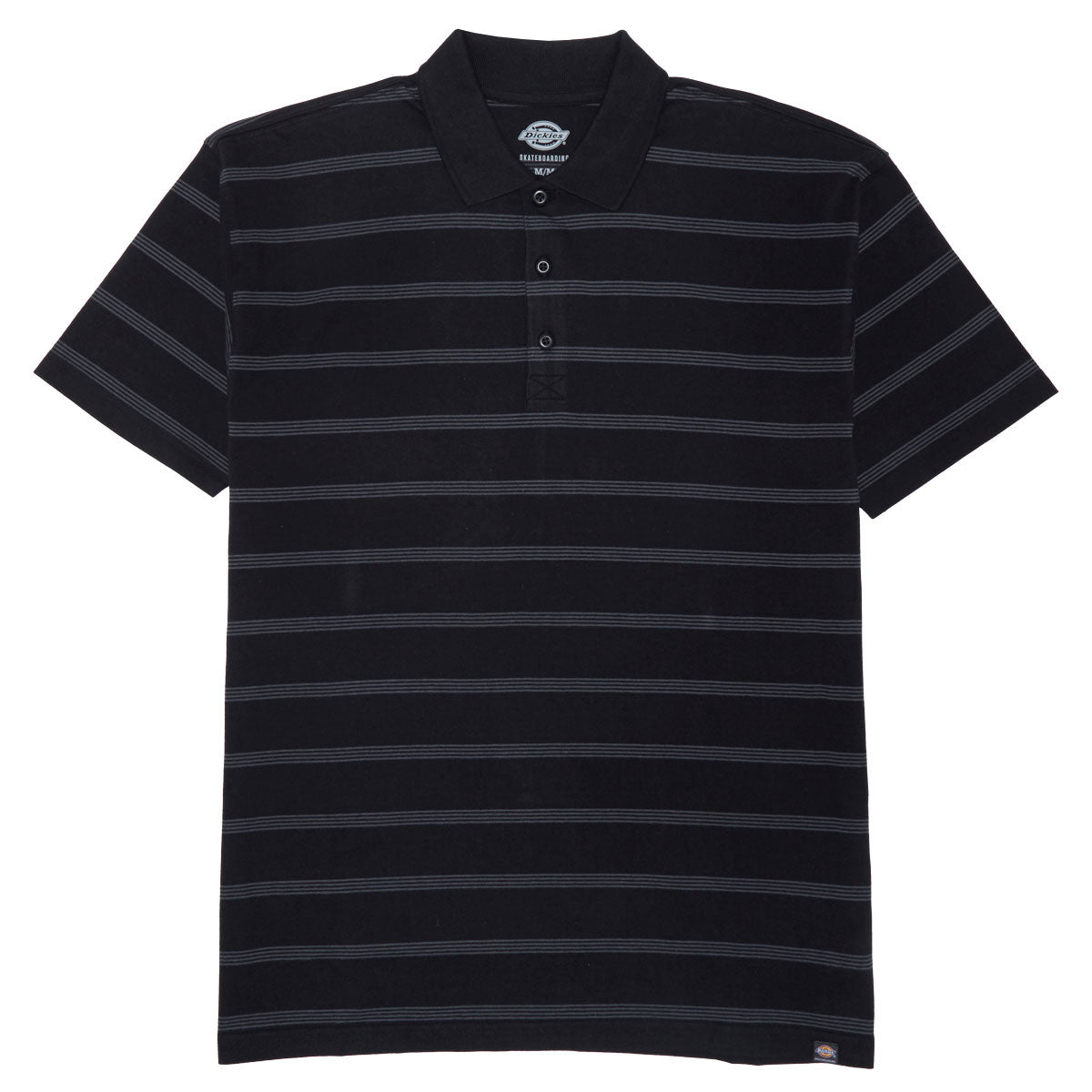 Dickies Skate Temp-IQ Christainburg Polo Shirt - Black Tonal Tri Stripe image 2