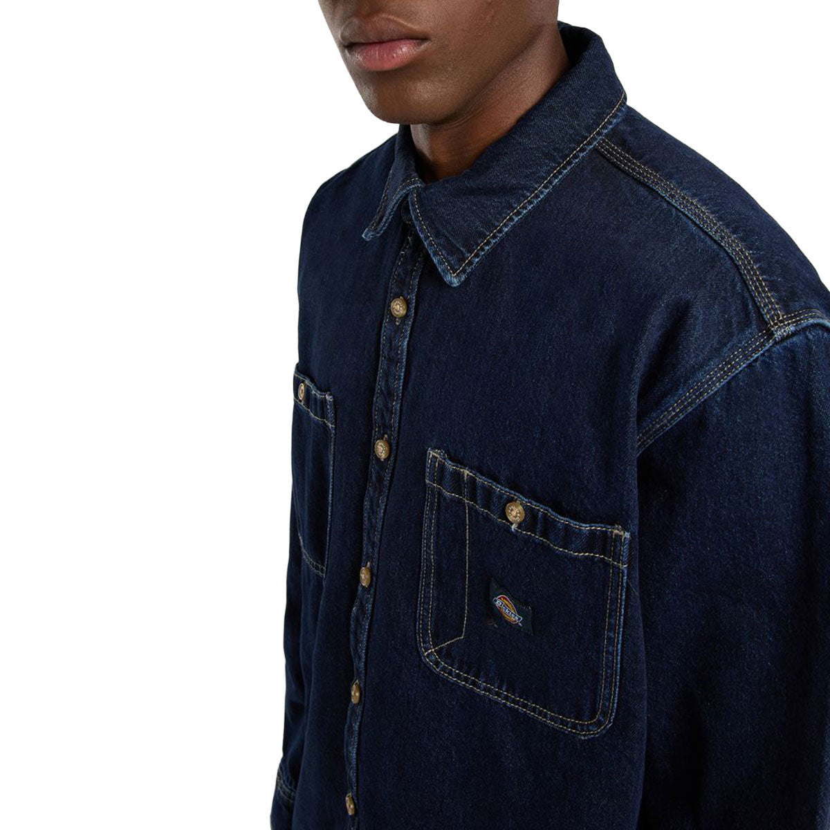 Dickies Mechanic Denim Long Sleeve Shirt - Dark Indigo image 3