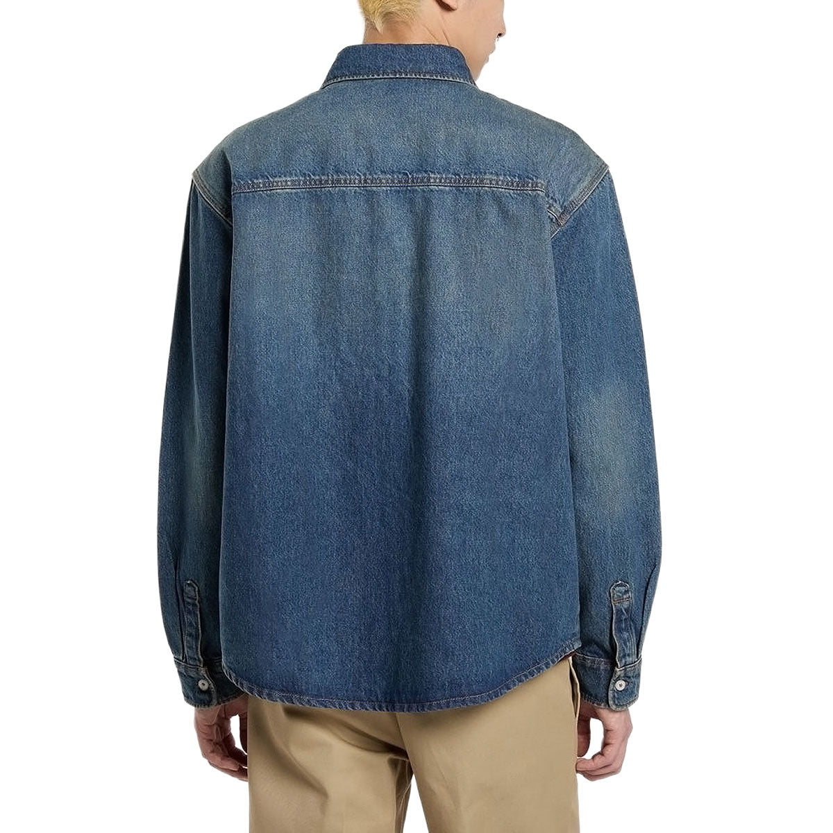 Dickies Mechanic Denim Long Sleeve Shirt - Khaki Tinited Blue image 2