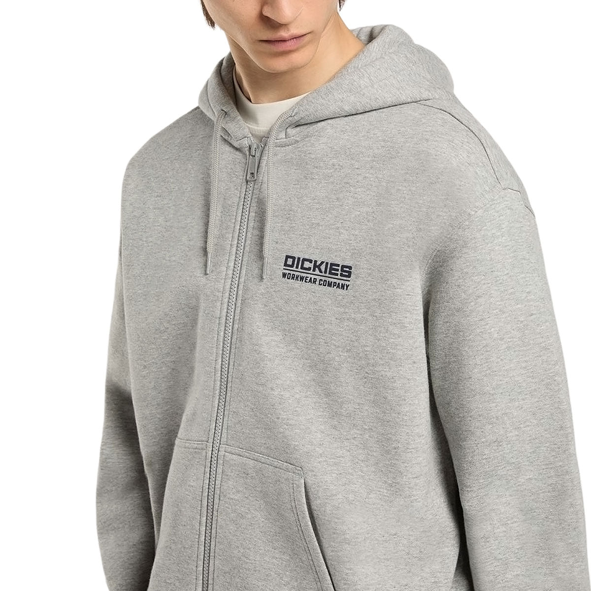 Dickies Bolivar Full Zip Up Hoodie - Gray Melange image 3