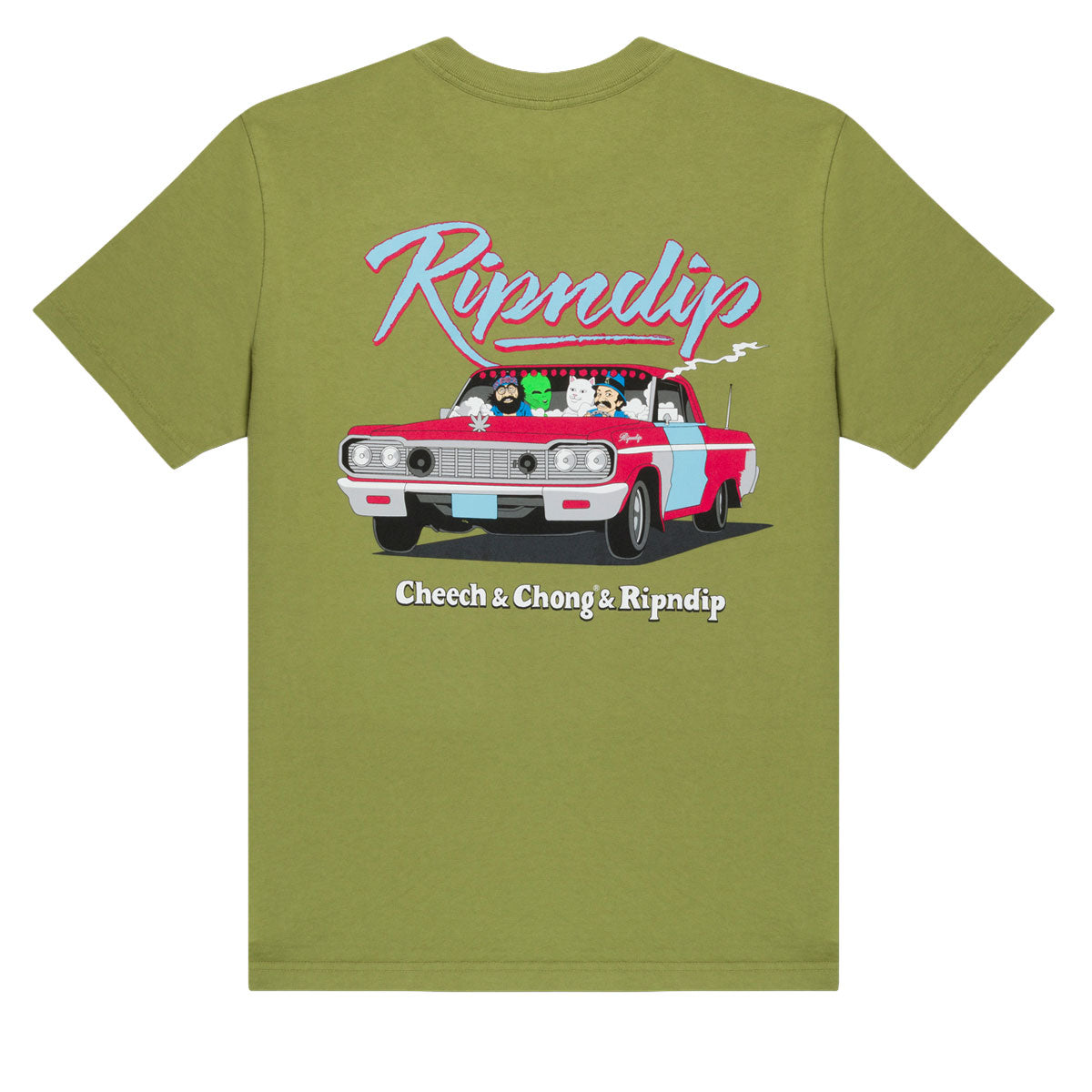 RIPNDIP x Cheech & Chong Riders T-Shirt - Light Forest image 1