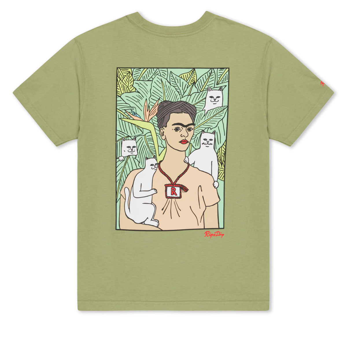 RIPNDIP Nermal Portrait T-Shirt - Light Forest image 1
