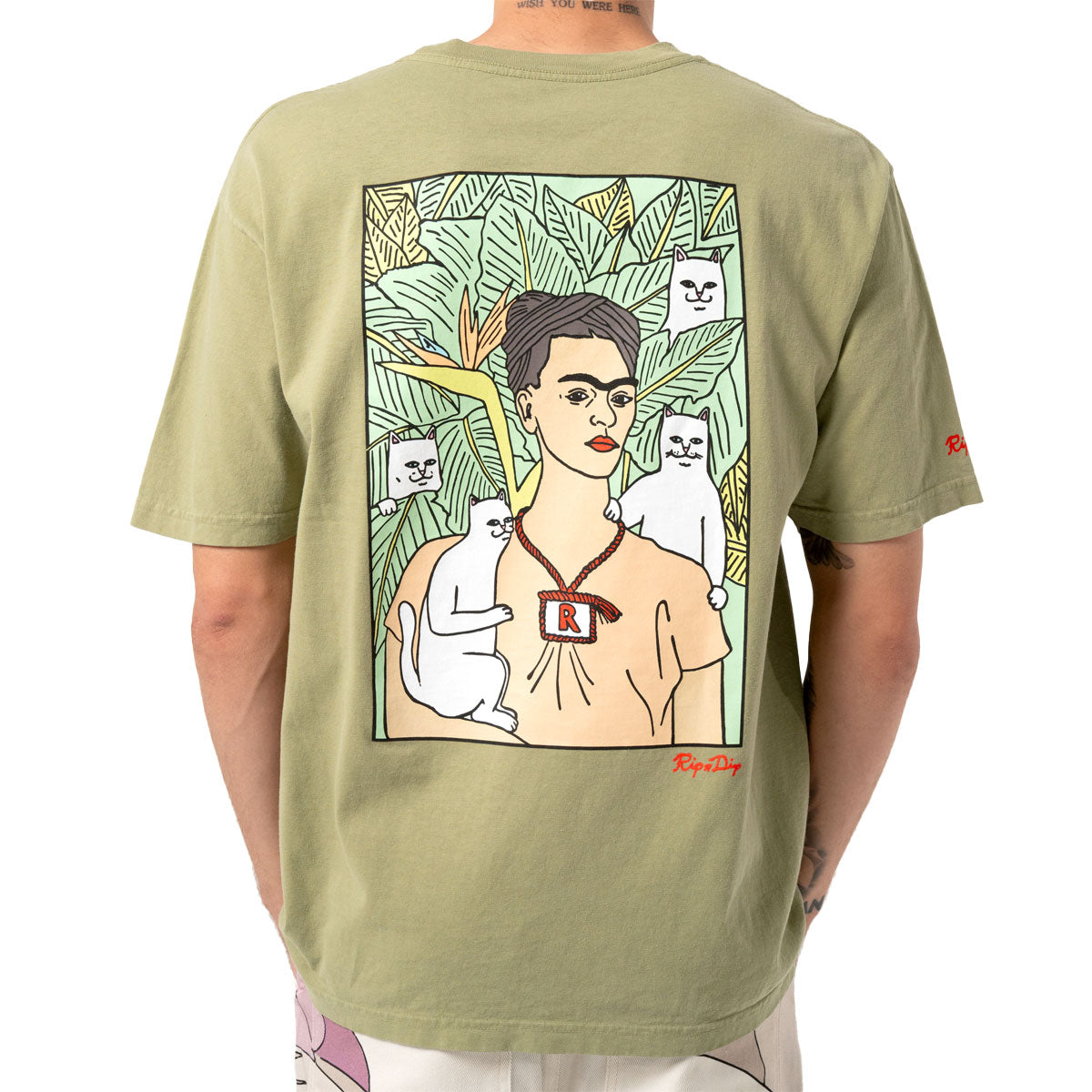 RIPNDIP Nermal Portrait T-Shirt - Light Forest image 4