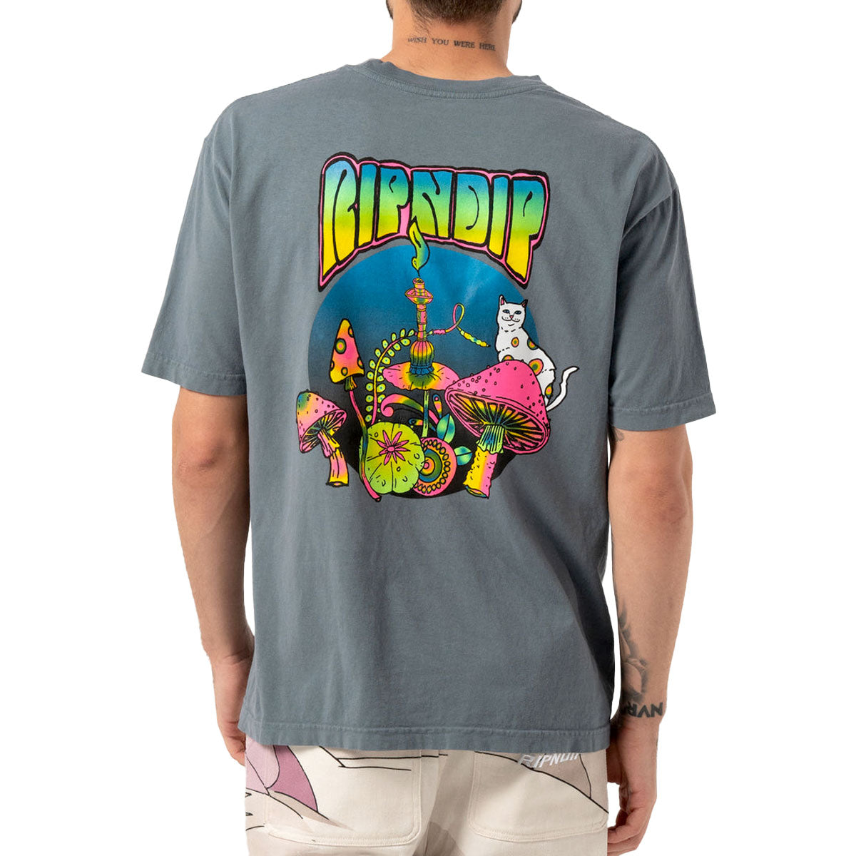 RIPNDIP Psychedelic T-Shirt - Light Charcoal image 4