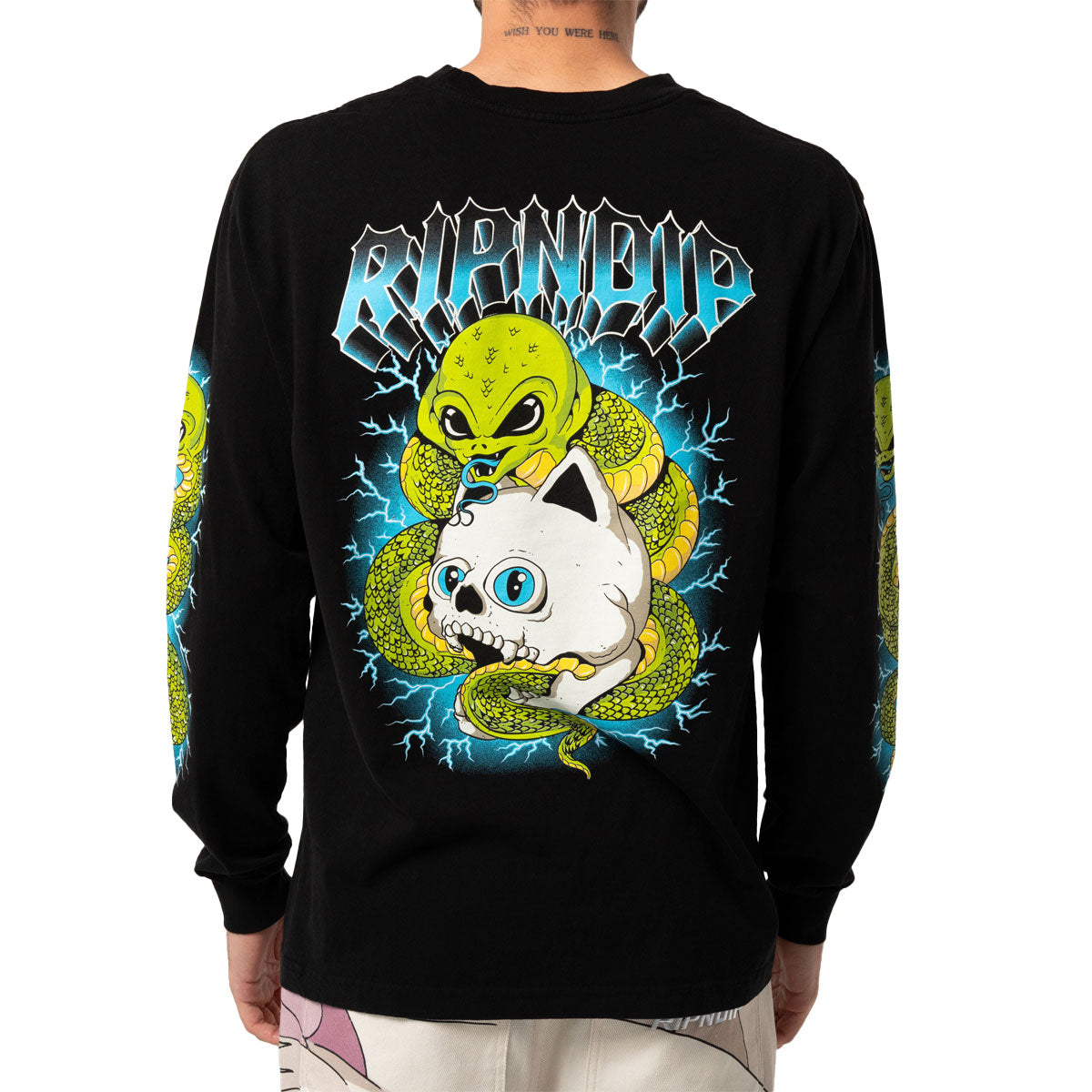 RIPNDIP Skull And Bones Long Sleeve T-Shirt - Black image 3