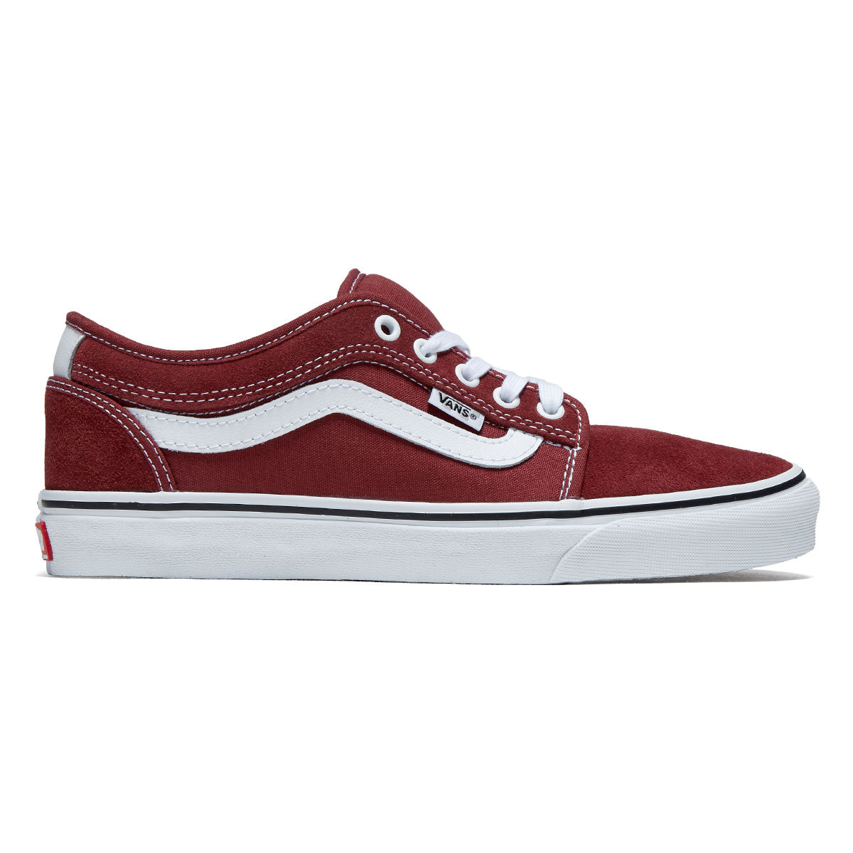 Vans Skate Chukka Low Sidestripe Shoes - Burgundy/White image 1