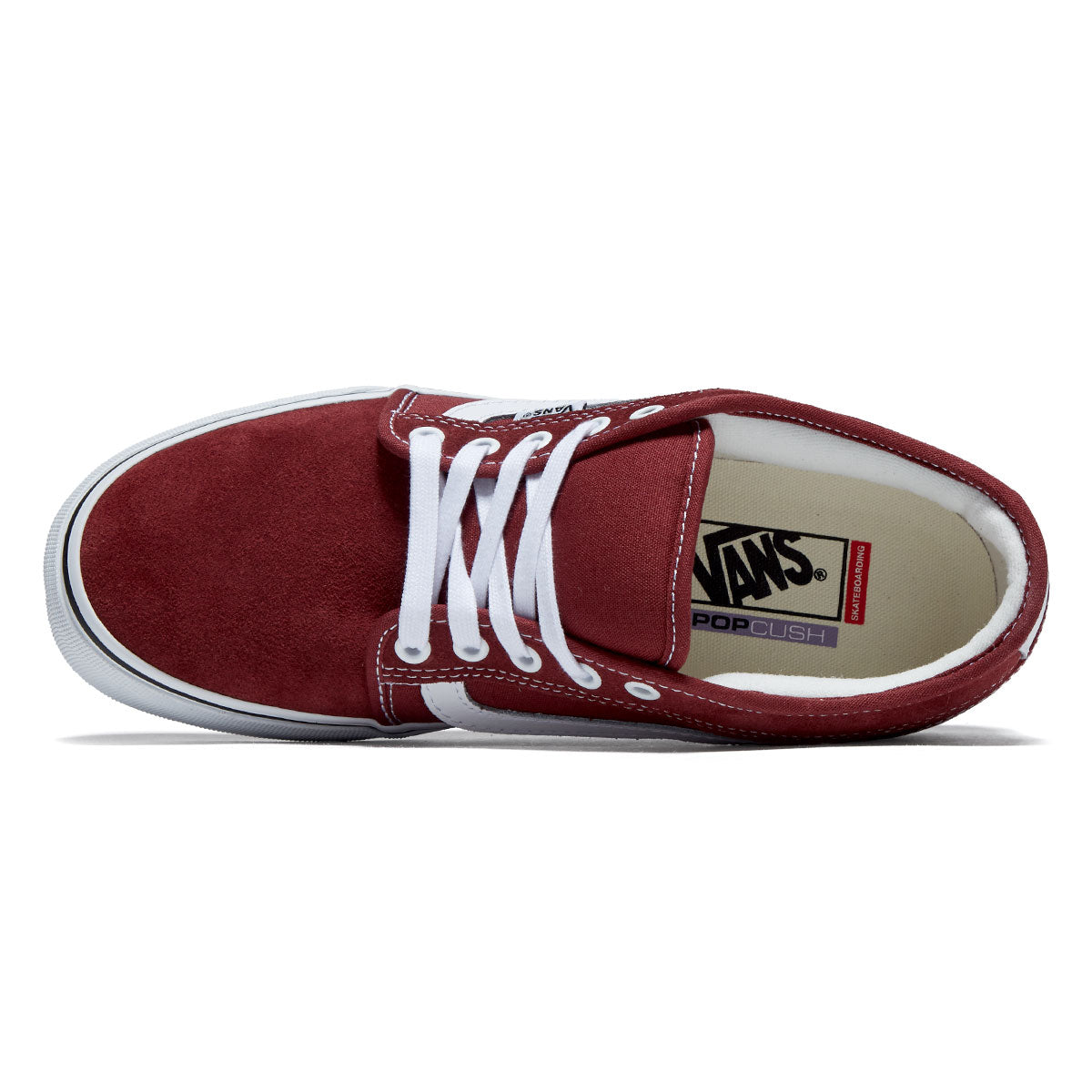 Vans Skate Chukka Low Sidestripe Shoes - Burgundy/White image 3