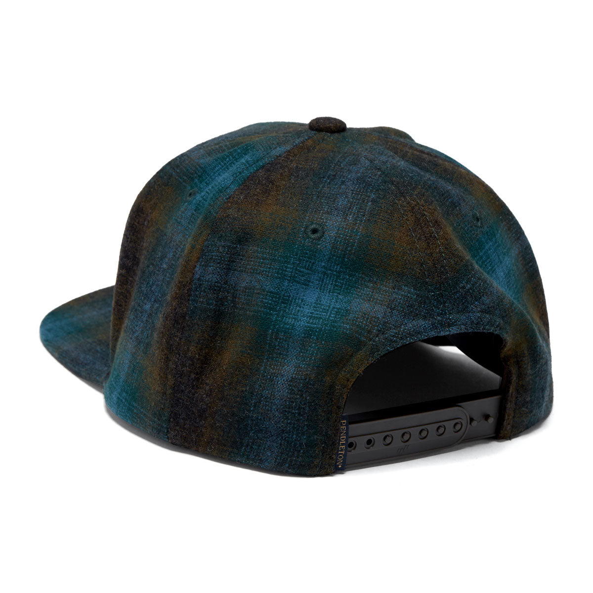 Pendleton Plaid Flat Brim Hat - Teal/Charcoal Ombre image 2