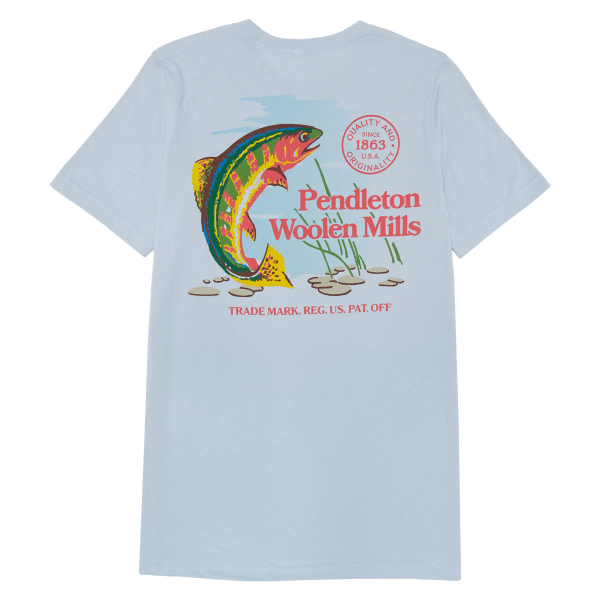 Pendleton Freshwater Fishing T-Shirt - Light Blue/Multi image 1