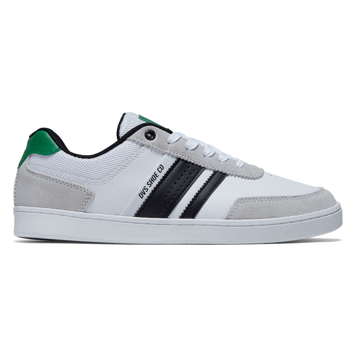 DVS Milan ST Shoes - White/Black/Green Suede image 1
