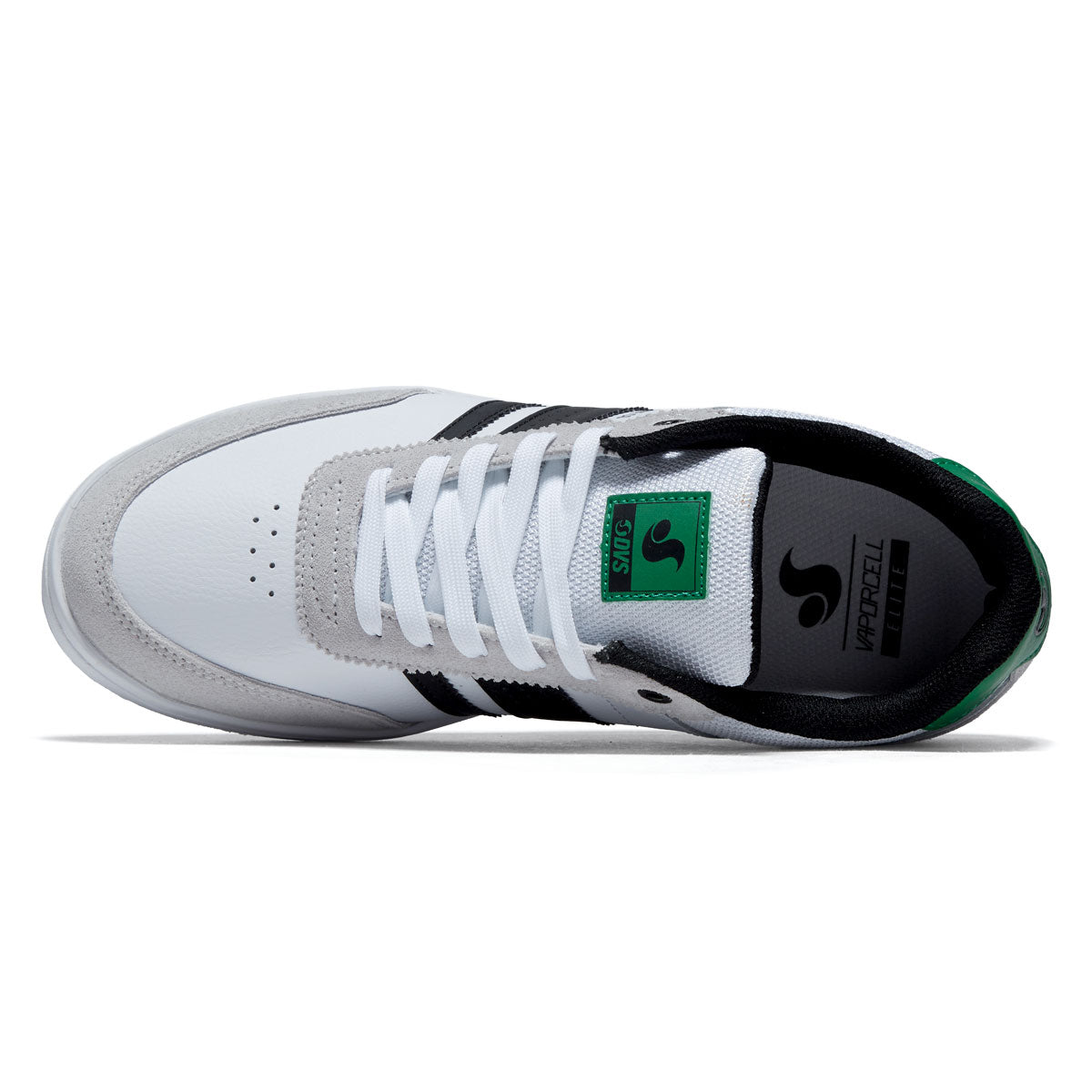 DVS Milan ST Shoes - White/Black/Green Suede image 3