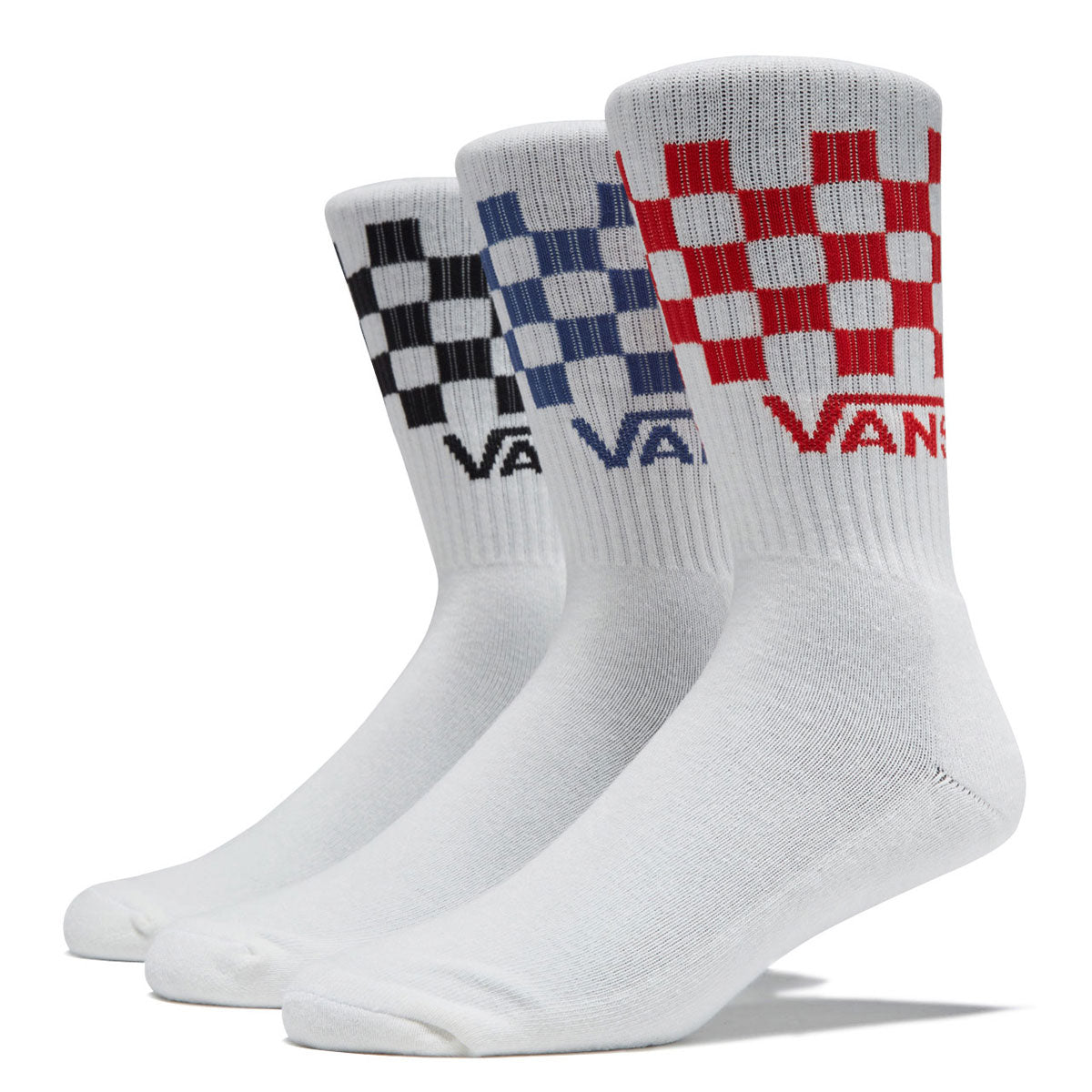 Vans Classic Check Crew 3 Pack Of Socks - White image 1