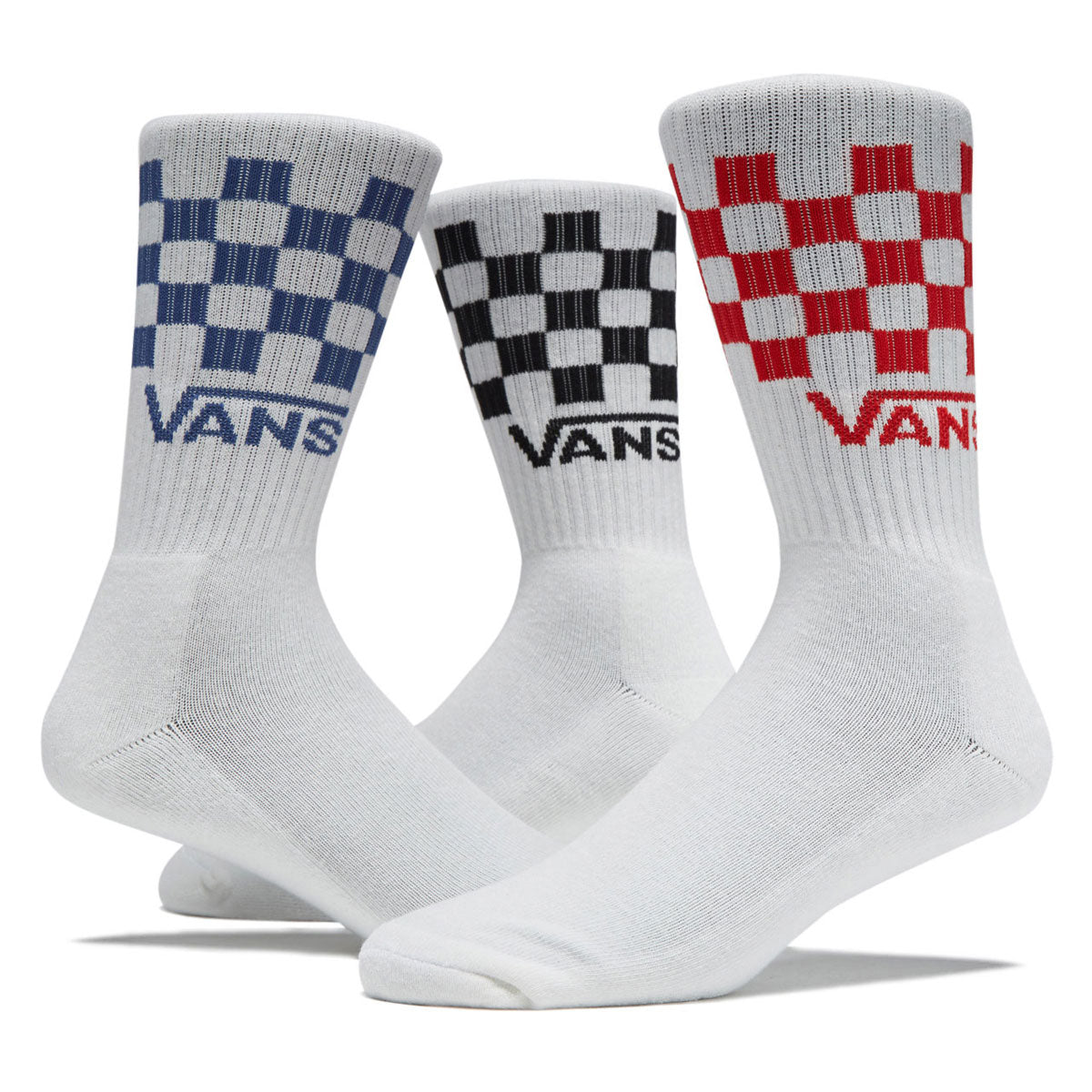 Vans Classic Check Crew 3 Pack Of Socks - White image 2