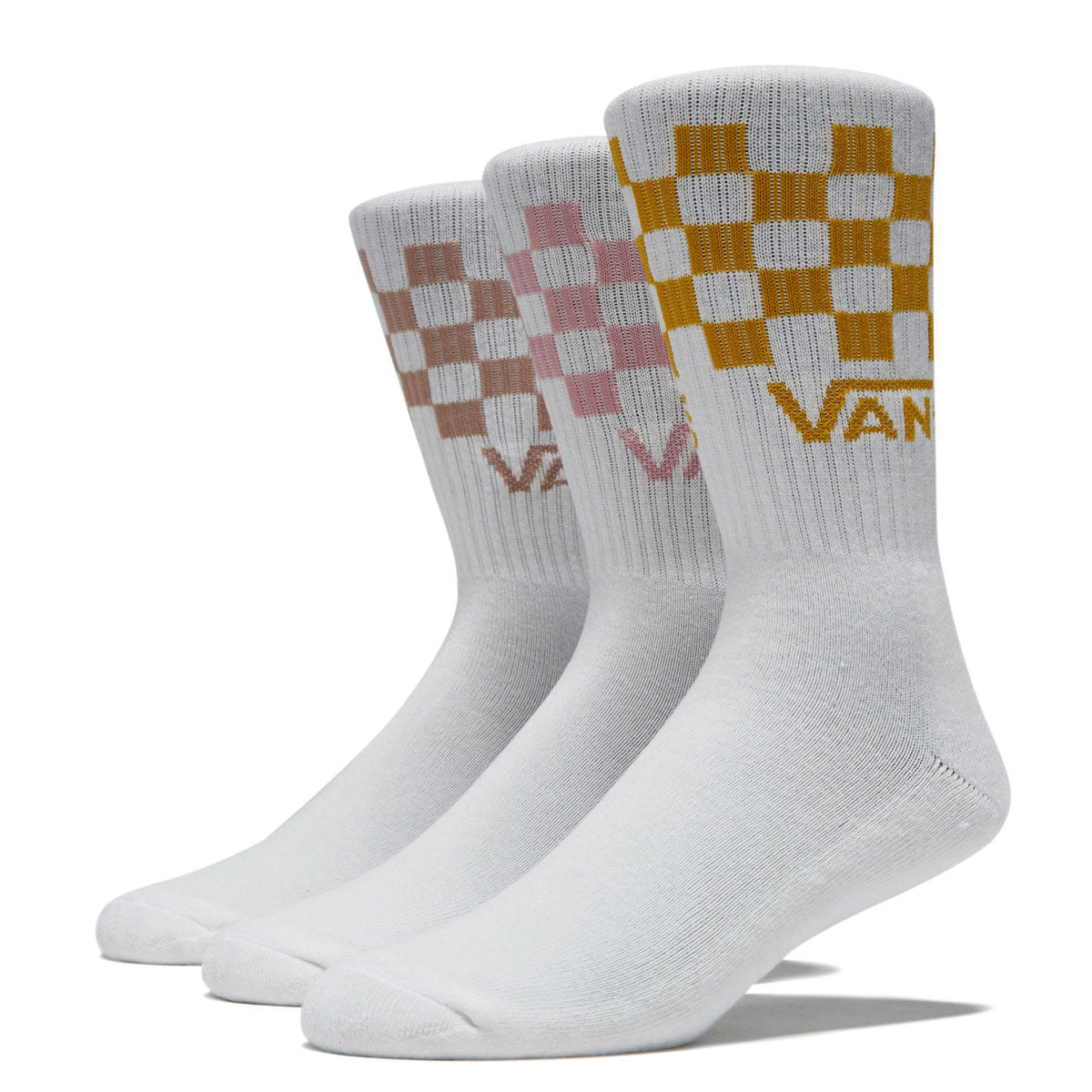 Vans Classic Check Crew 3 Pack Of Socks - Pink Dawn image 1