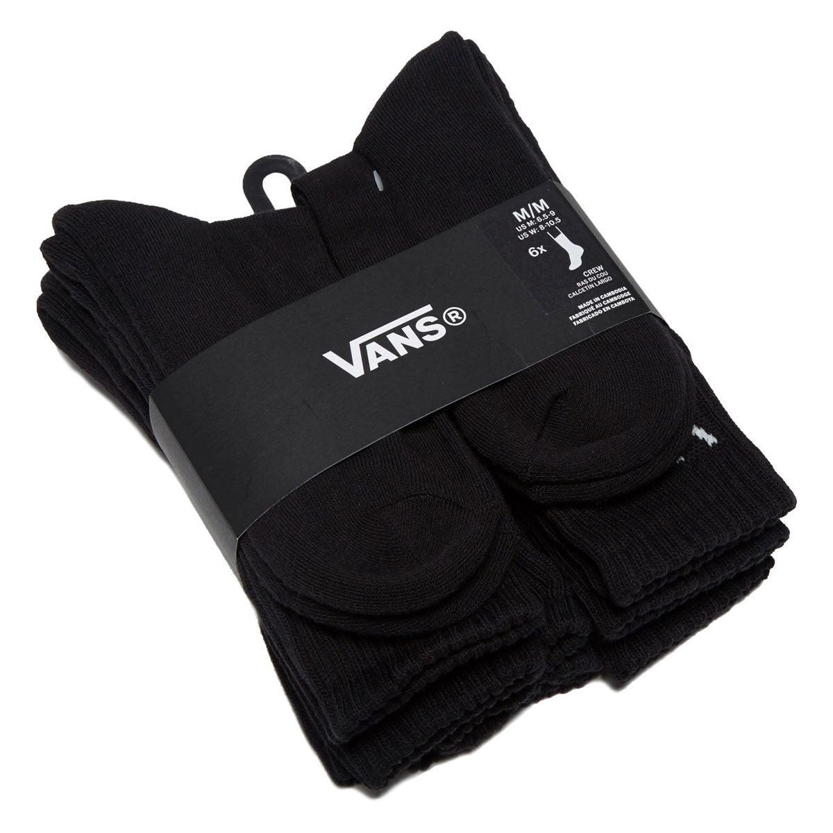 Vans Classic Crew 6 Pack Of Socks - Black image 2