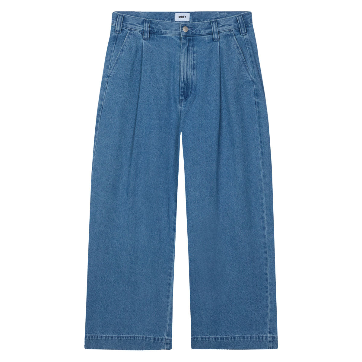 Obey Oliver Denim Pleated Jeans - Light Indigo image 1