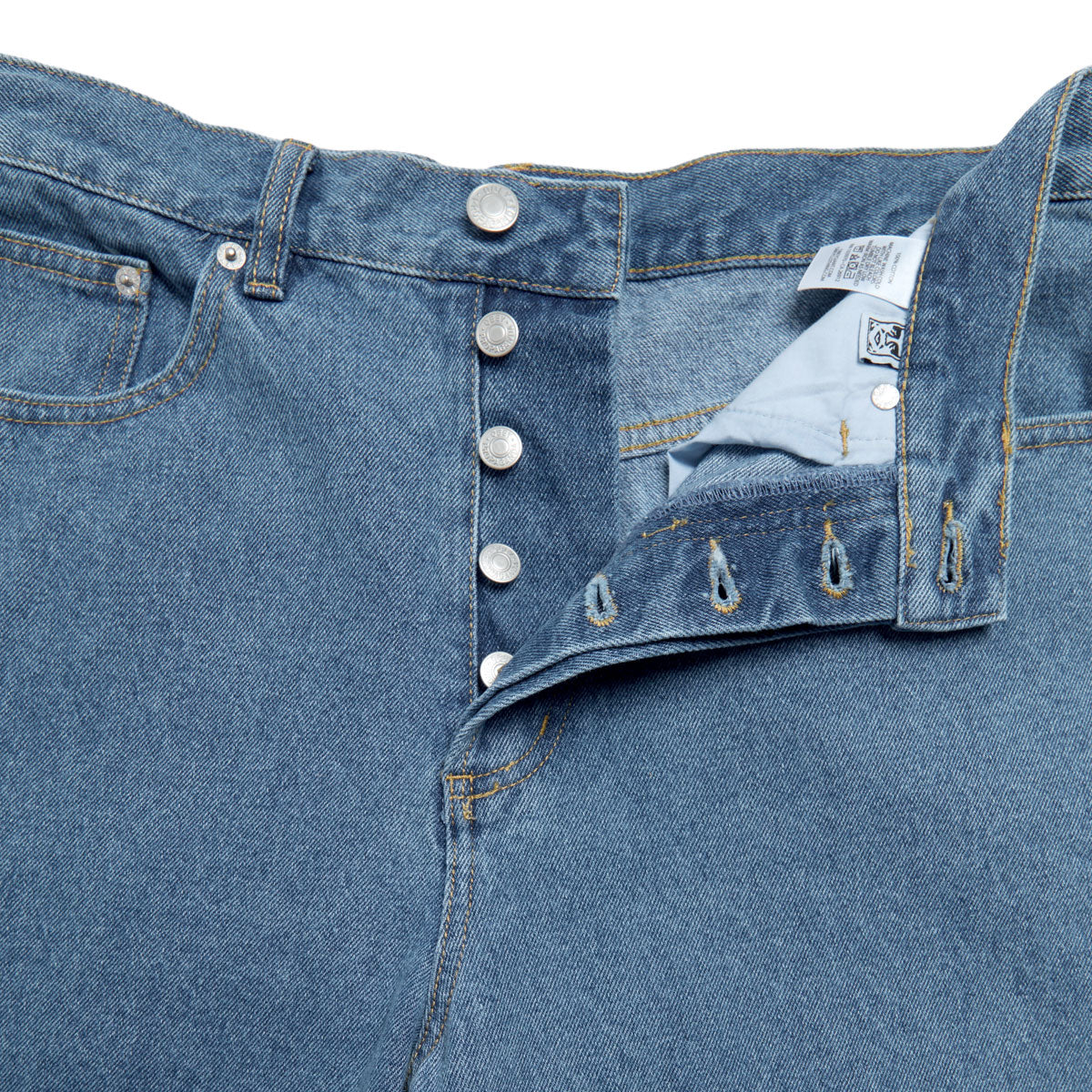 Obey Classic Baggy Denim Jeans - Medium Stonewash Light Indigo image 3