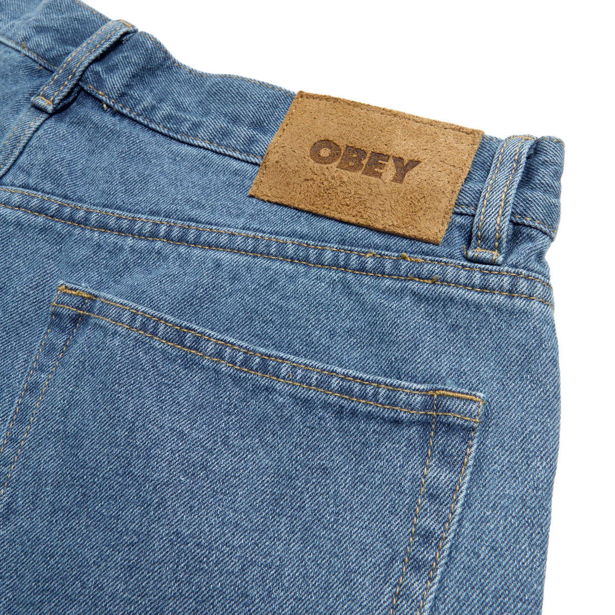 Obey Classic Baggy Denim Jeans - Medium Stonewash Light Indigo image 5