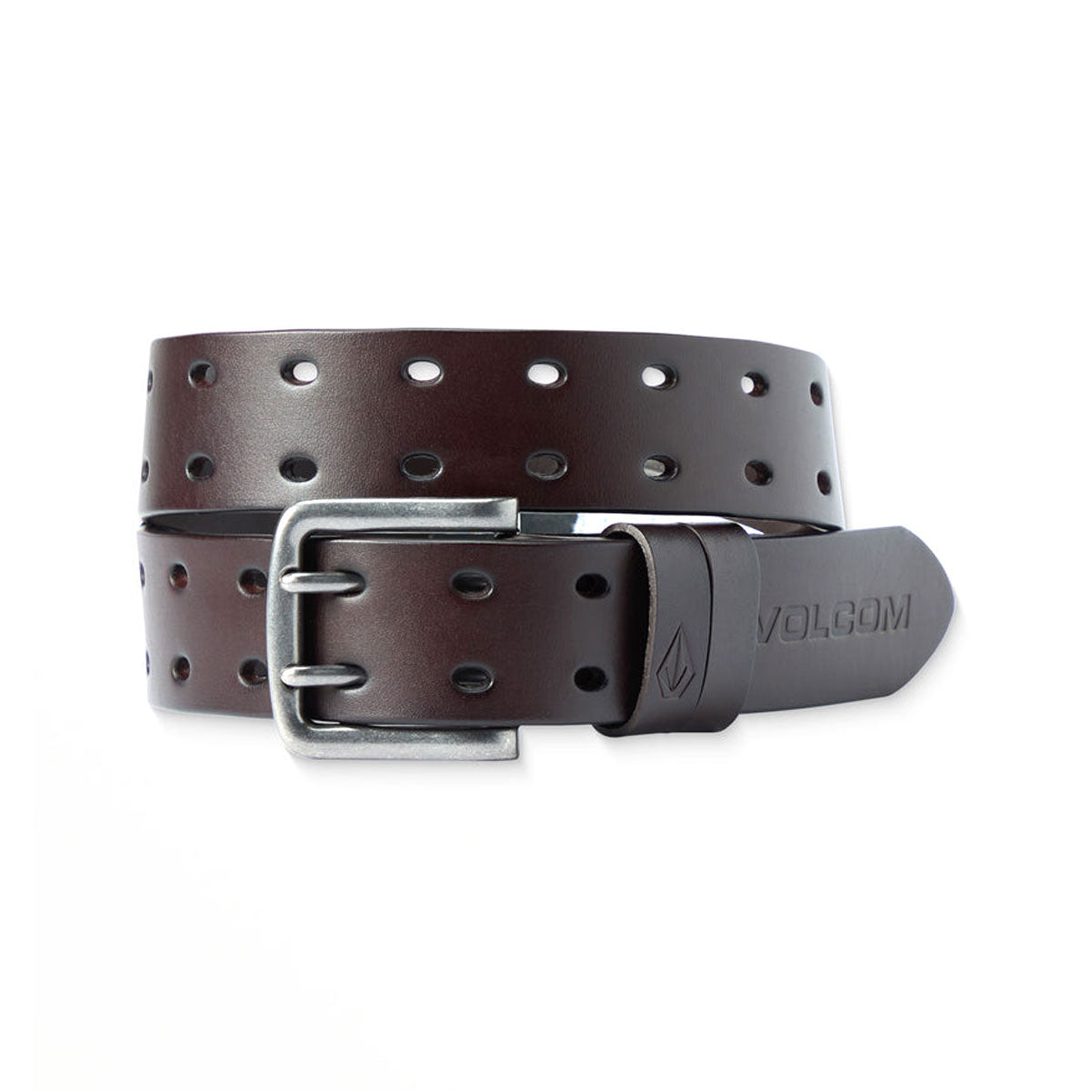 Volcom Two Spike Leather Belt - Brown image 1