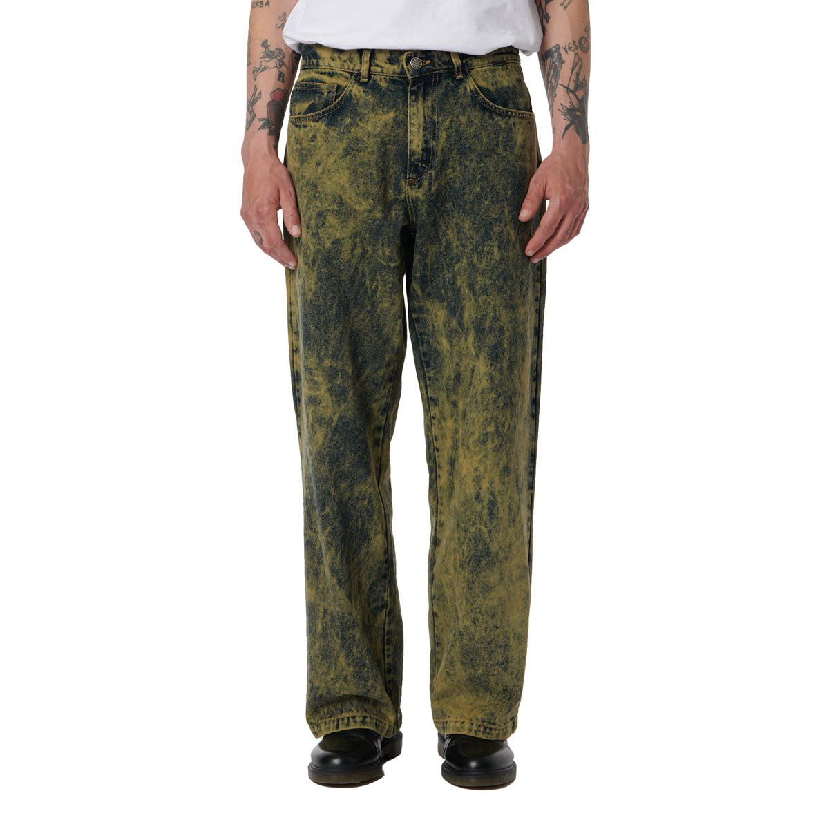 Rassvet Acid Wash Baggy Denim Woven Jeans - Green image 1