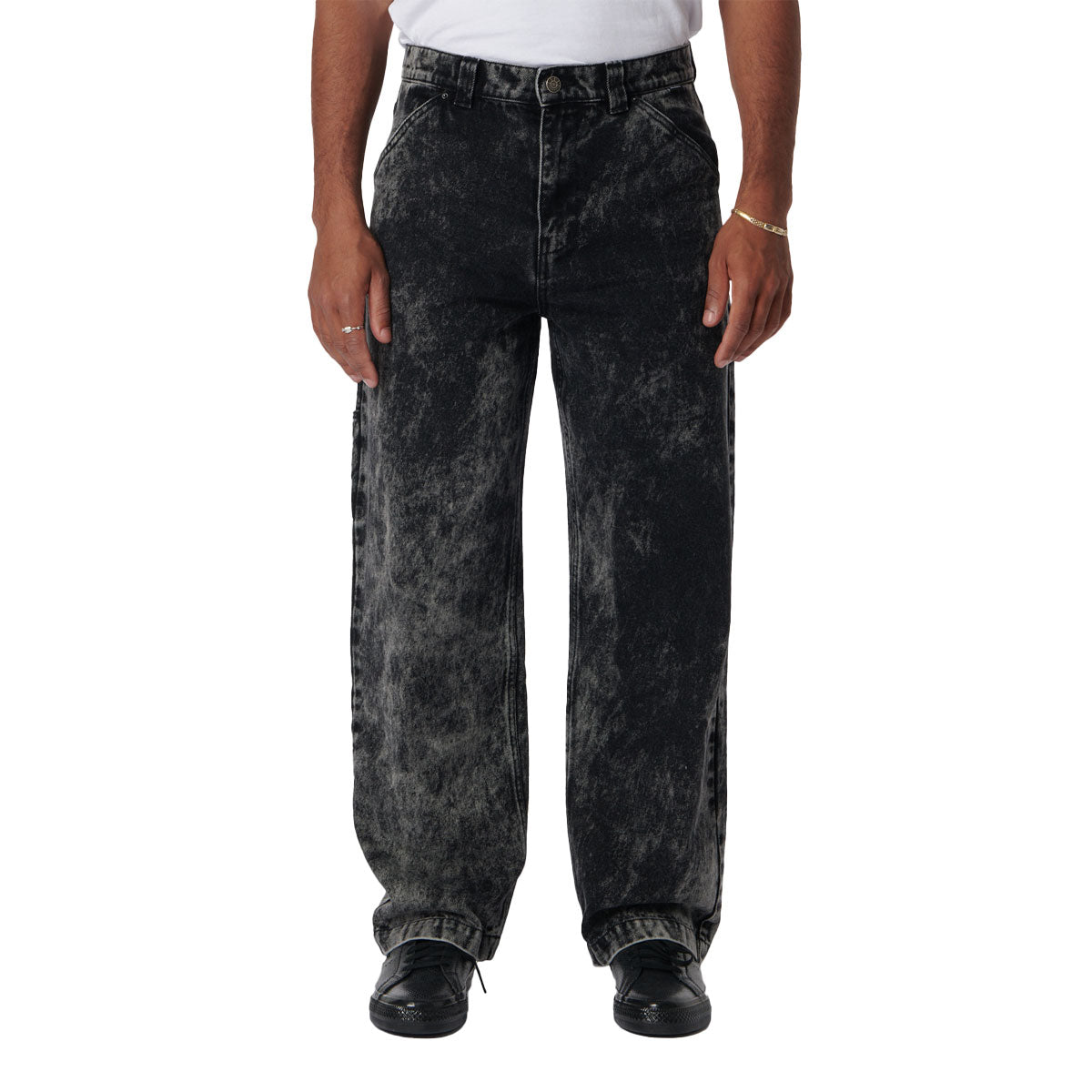 Rassvet Acid Wash Carpenter Work Denim Woven Jeans - Grey image 1