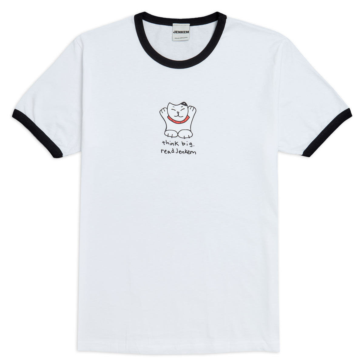 Jenkem Think Big T-Shirt - White/Black Ringer image 1