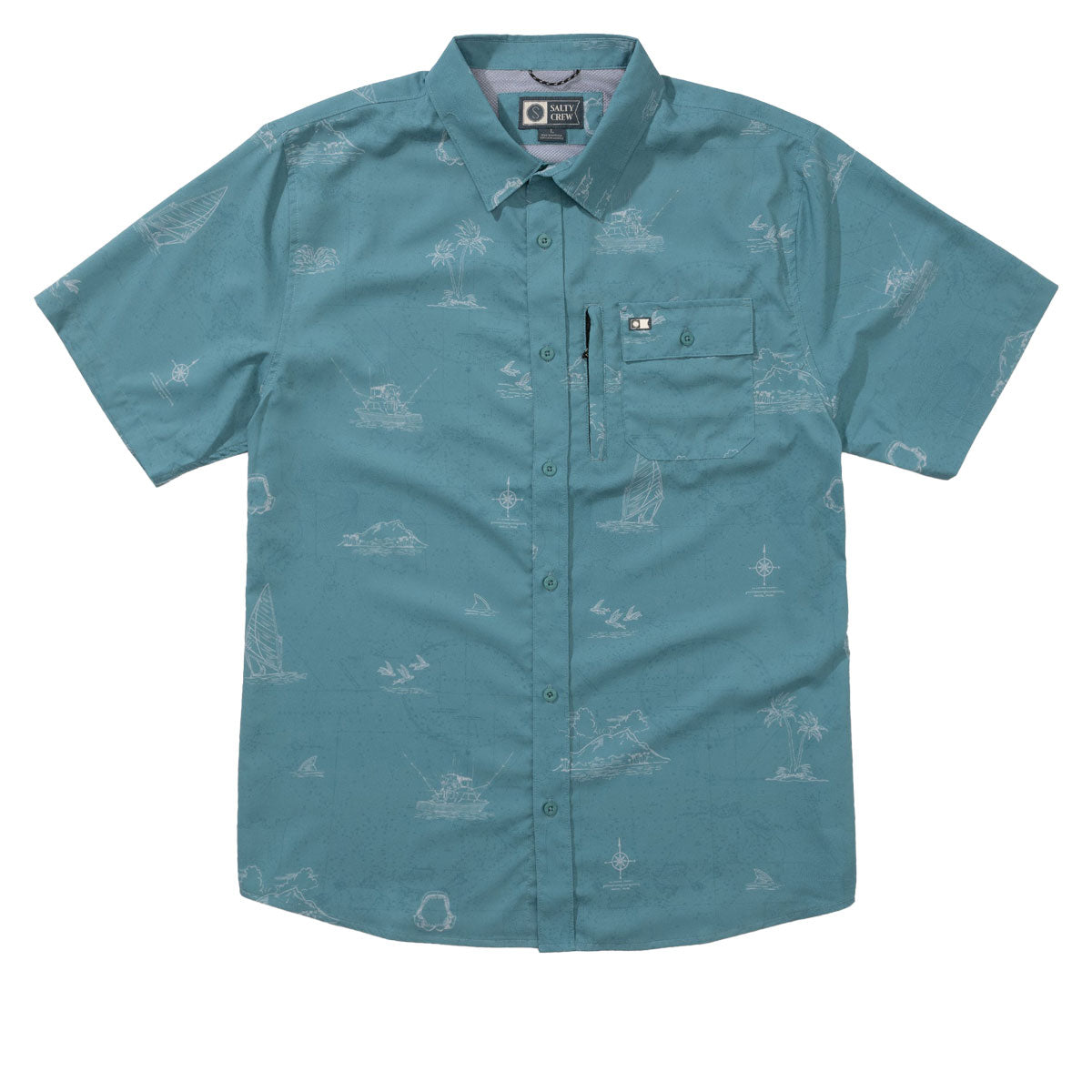 Salty Crew Helmsman UV Button Up Shirt - Hydro image 1