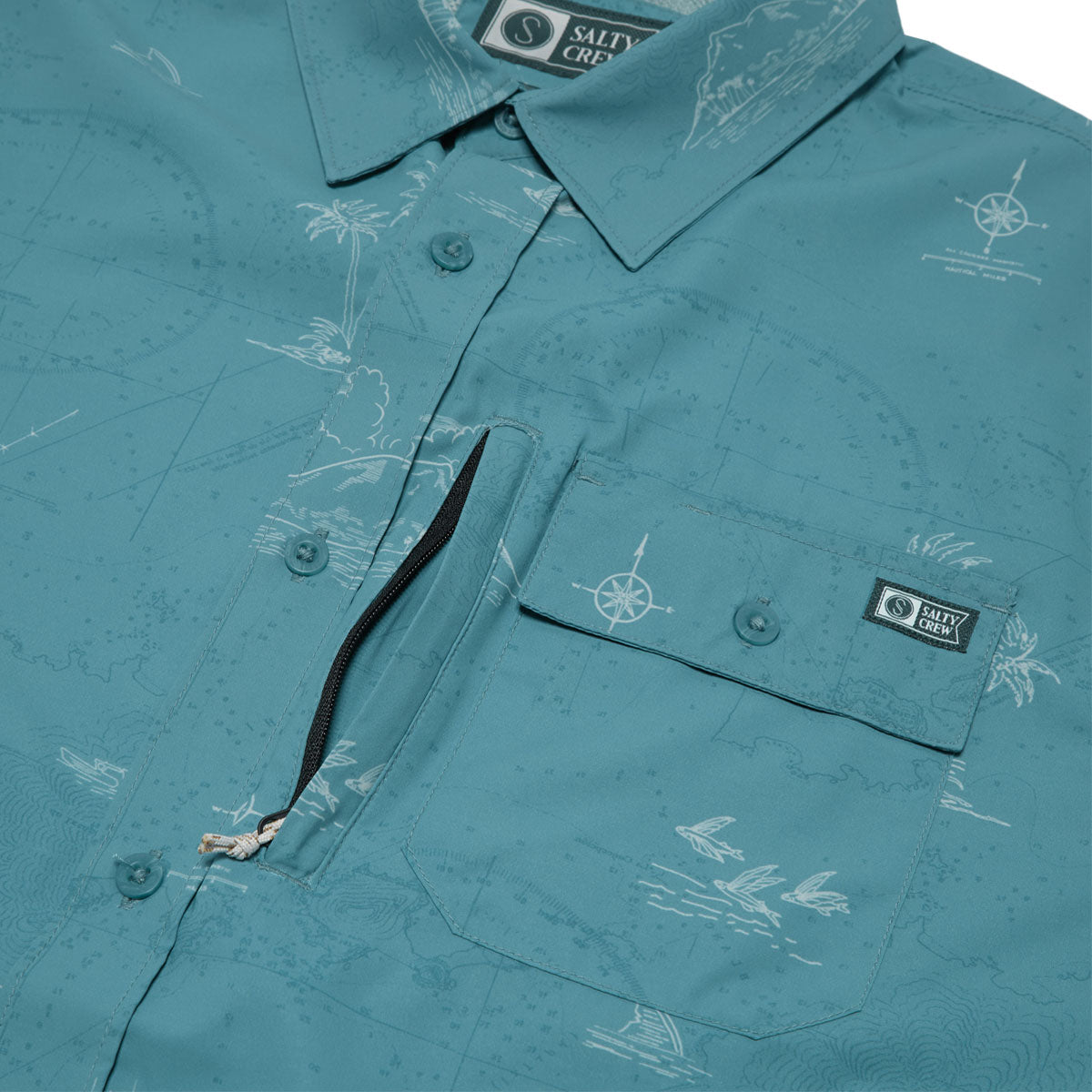 Salty Crew Helmsman UV Button Up Shirt - Hydro image 3