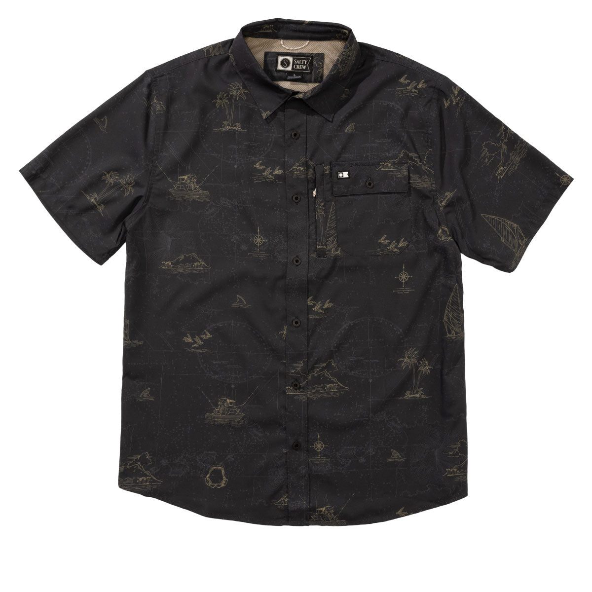 Salty Crew Helmsman UV Button Up Shirt - Phantom image 1