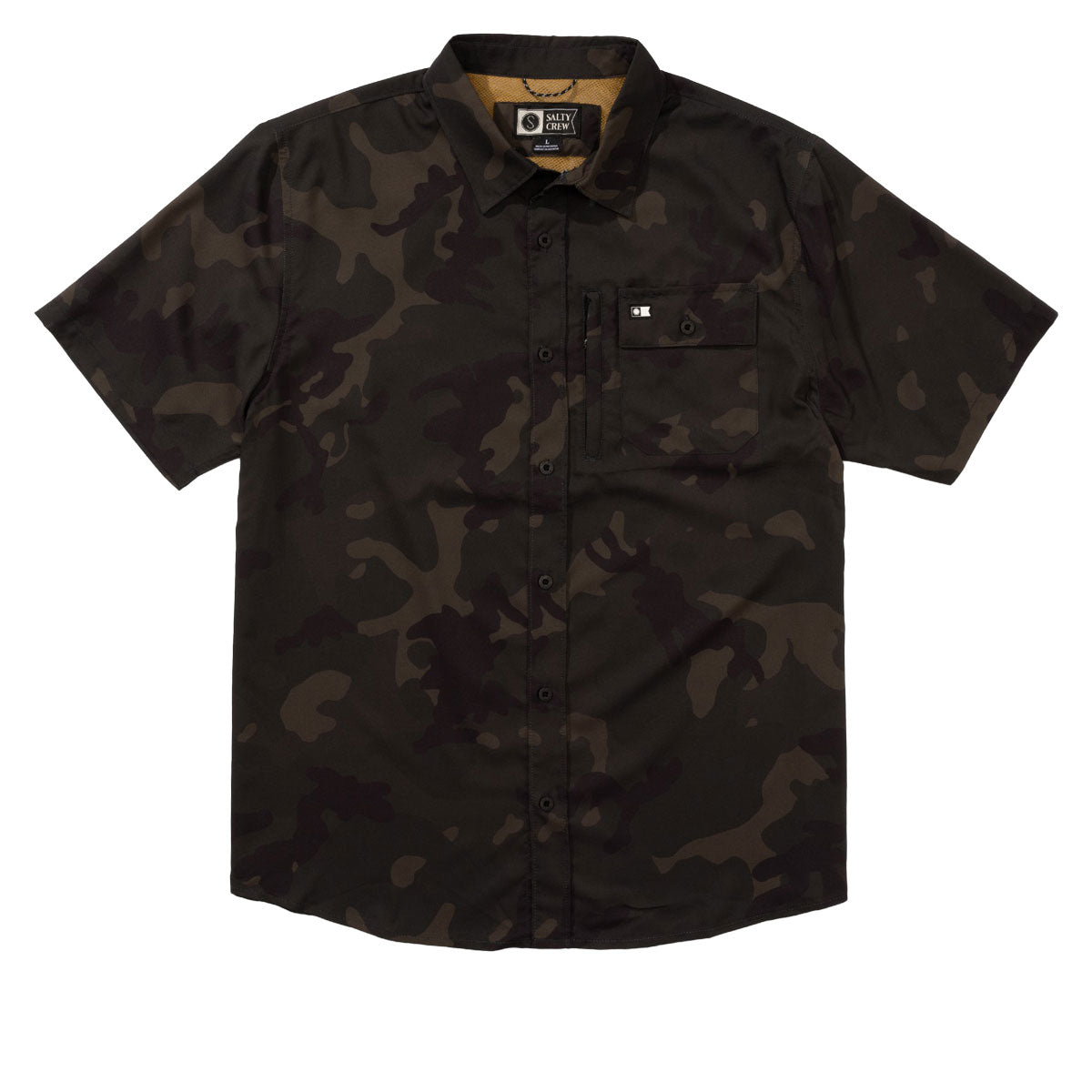 Salty Crew Flagship UV Button Up Shirt - Dark Camo image 1