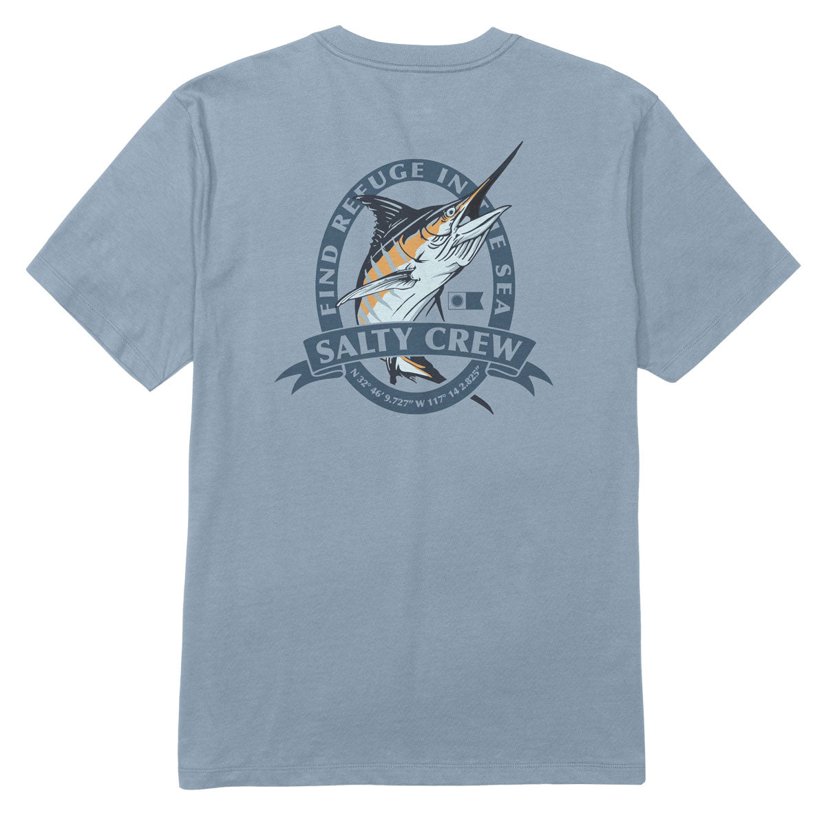 Salty Crew Bill Club T-Shirt - Blue Fog image 1