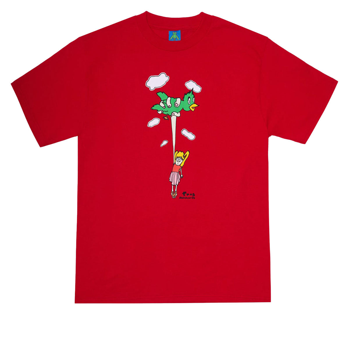 Frog Bird Girl T-Shirt - Red image 1