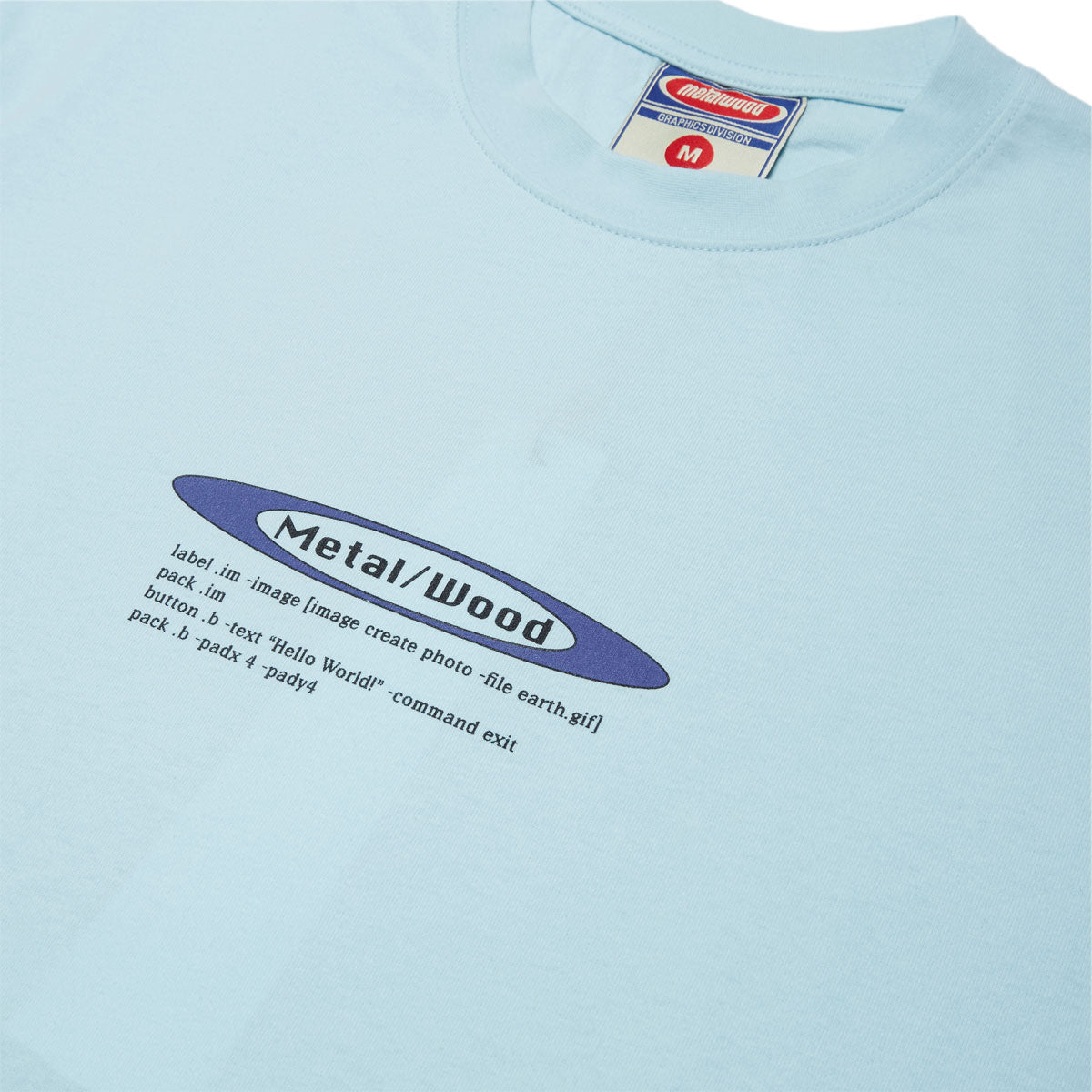 Metalwood Hello World T-Shirt - Baby Blue image 3