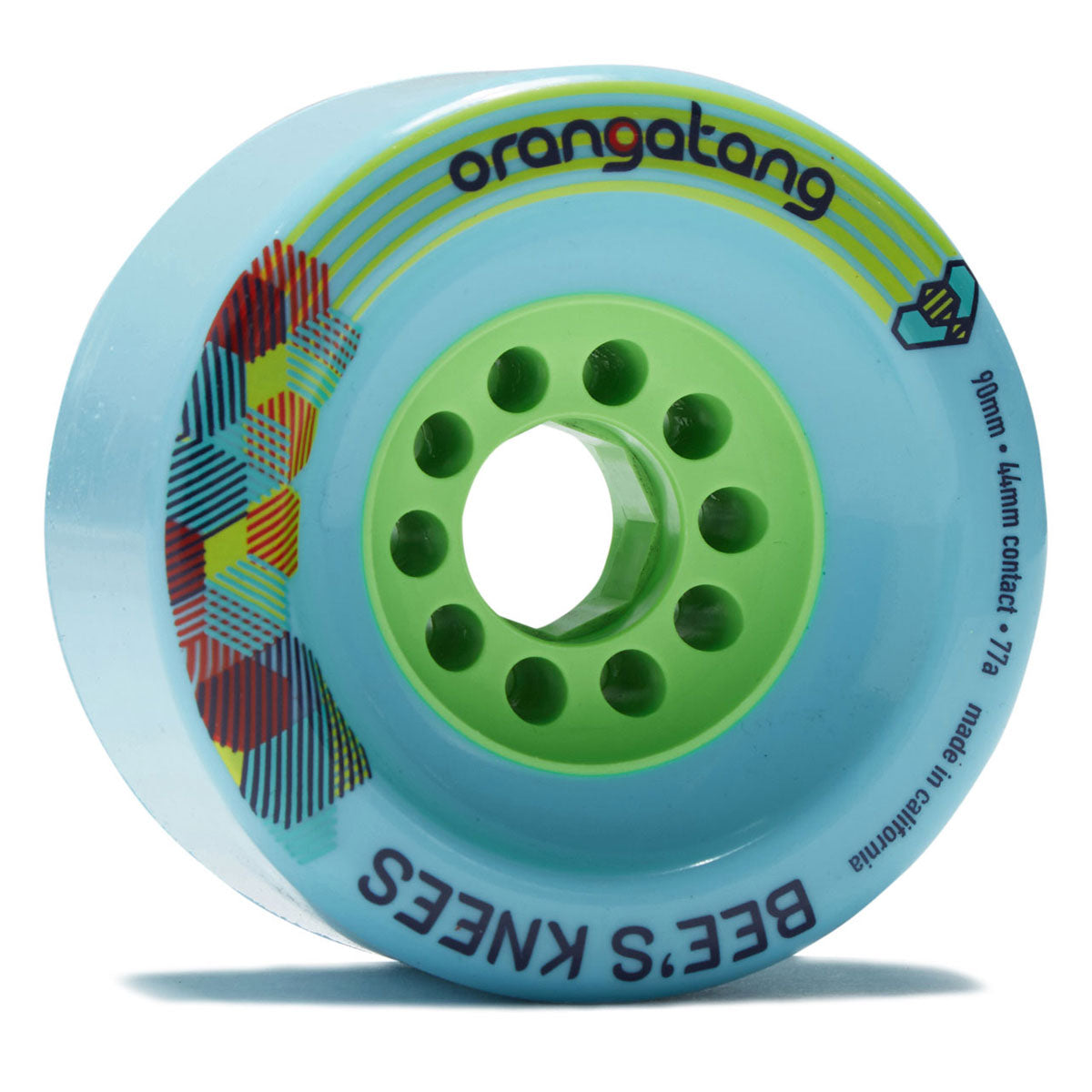 Orangatang Bee's Knees 77a Longboard Wheels - Blue - 90mm image 1