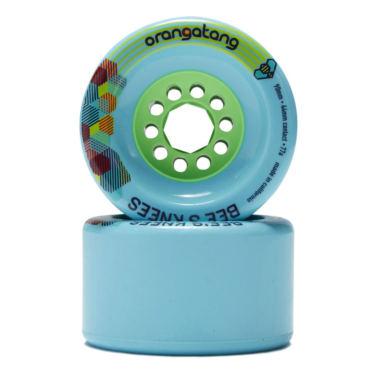 Orangatang Bee's Knees 77a Longboard Wheels - Blue - 90mm image 2