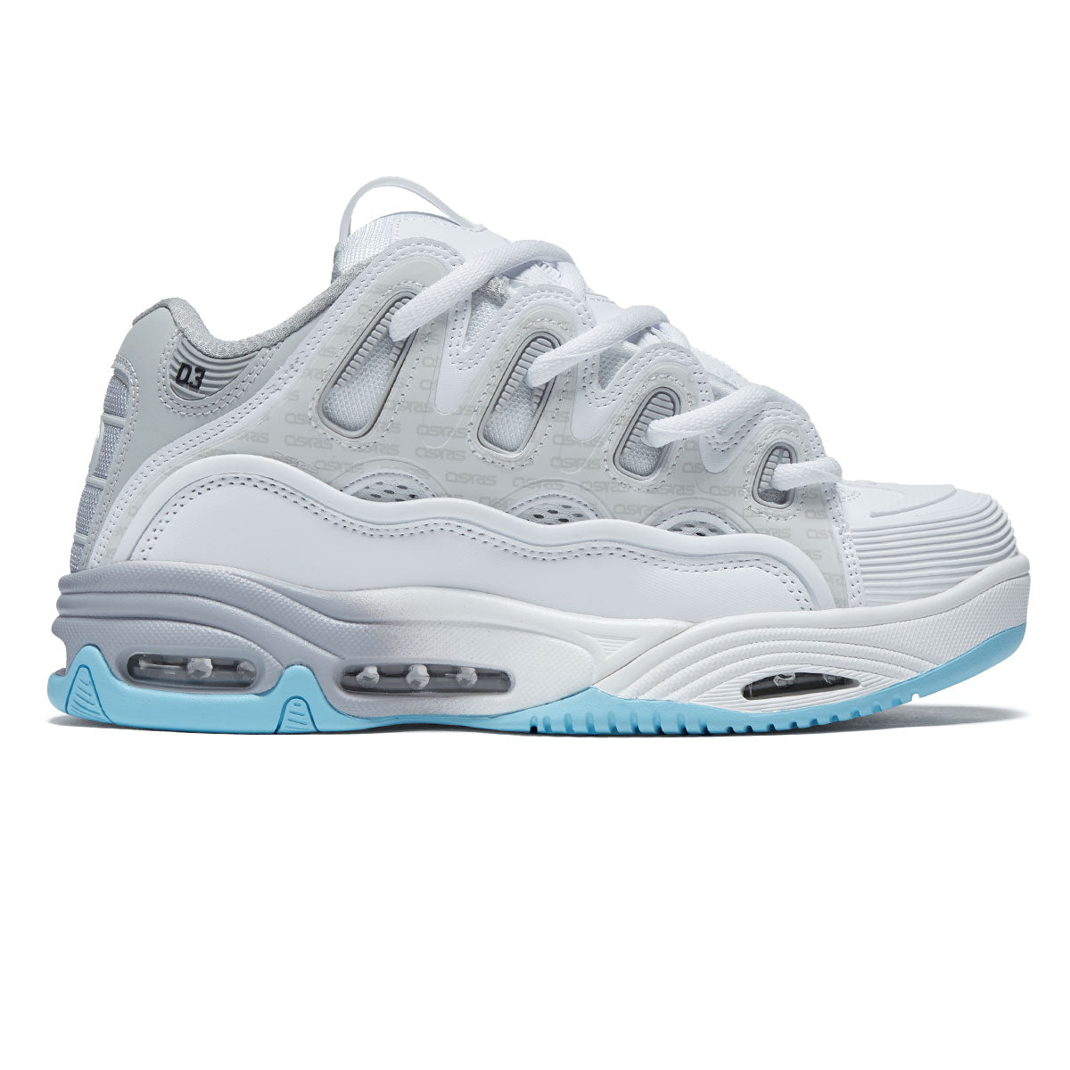 Osiris D3 2001 Shoes - White/Grey/Baby Blue image 1