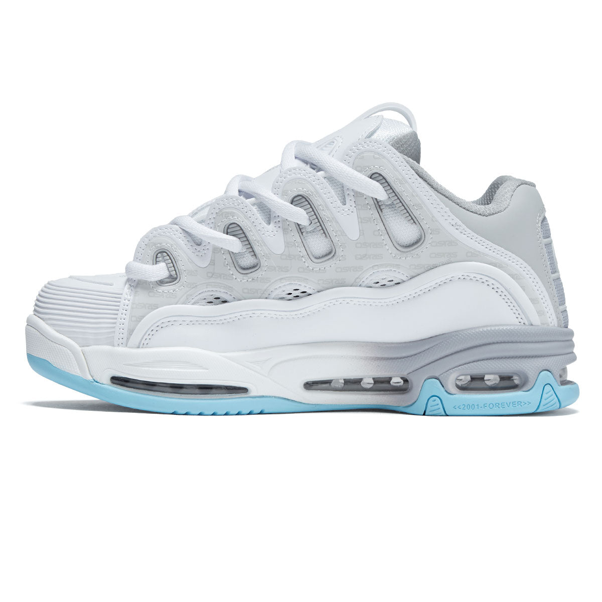Osiris D3 2001 Shoes - White/Grey/Baby Blue image 2