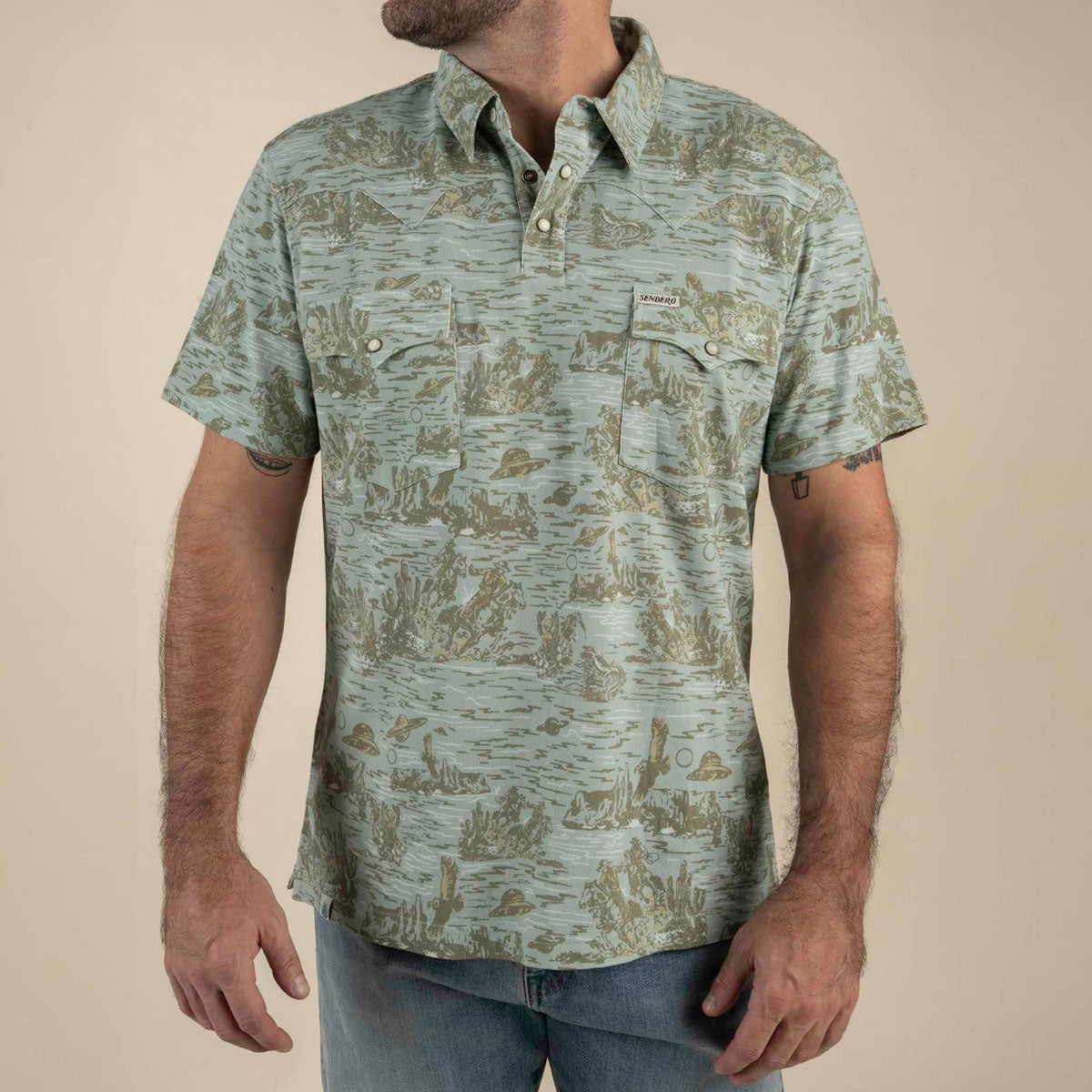 Sendero Cantina Polo Shirt - Desert Abduction Print image 2
