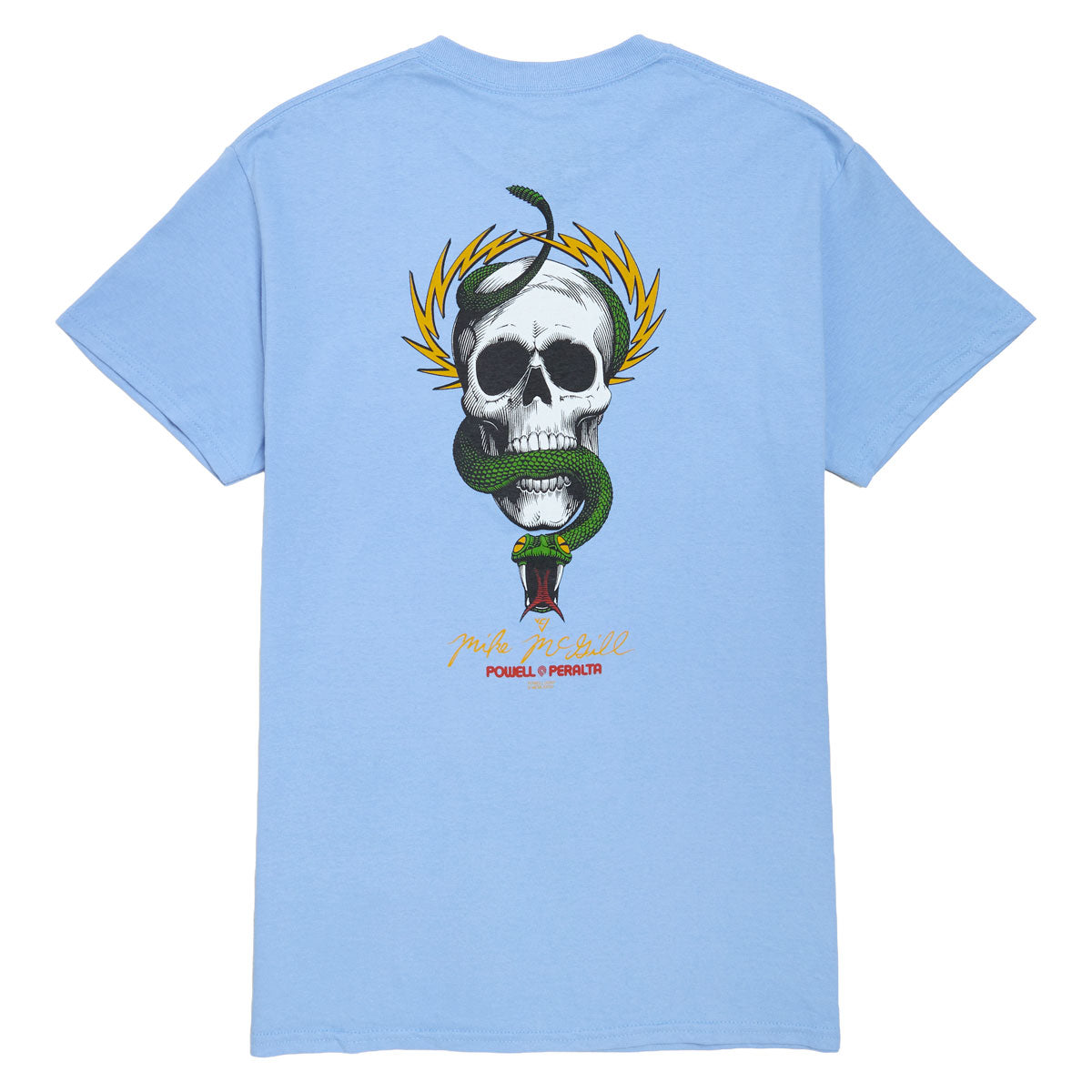 Powell-Peralta McGill Skull And Snake T-Shirt - Carolina Blue image 1